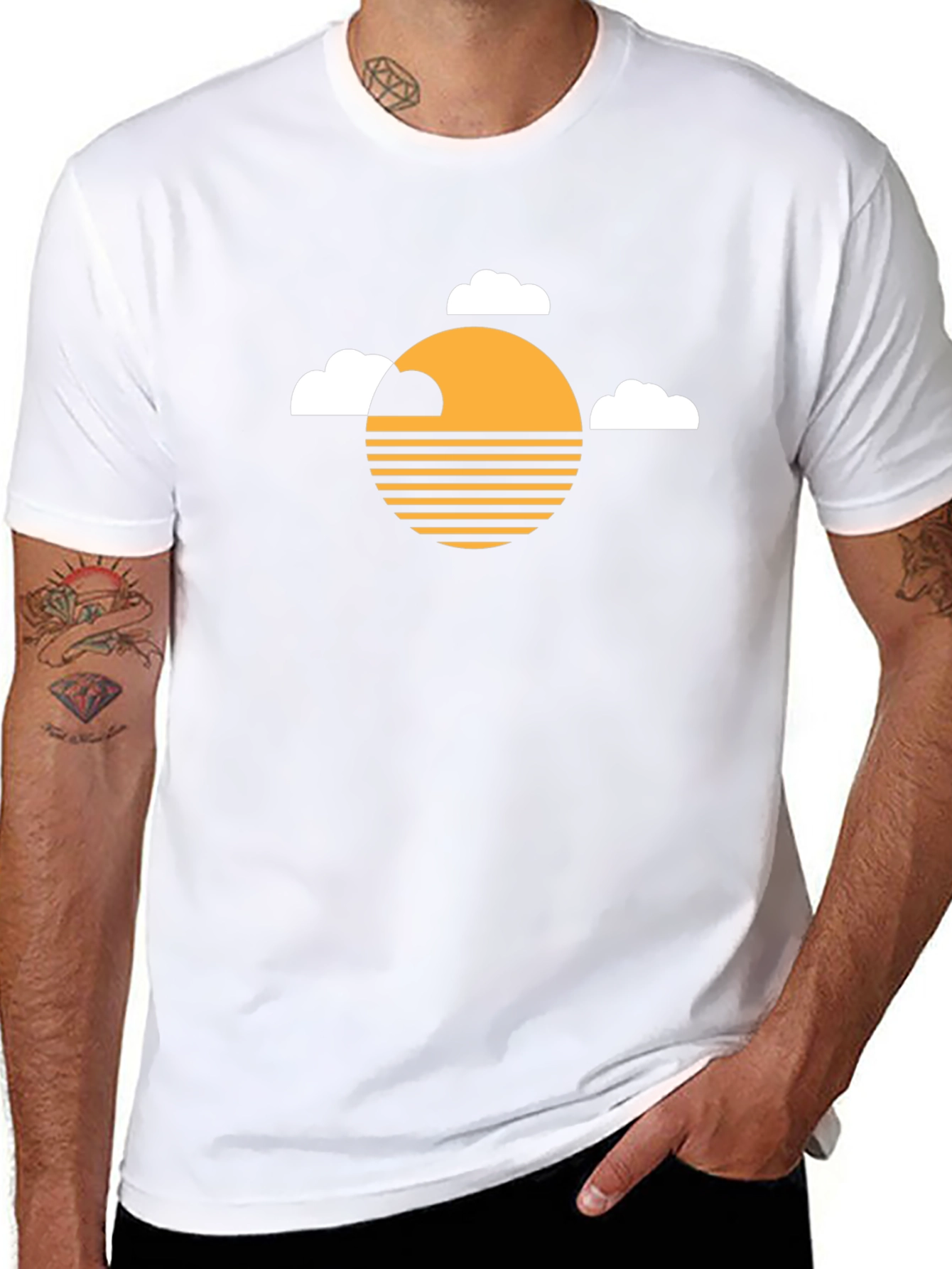 Sunset Cloud Graphic Tee - Modern Design