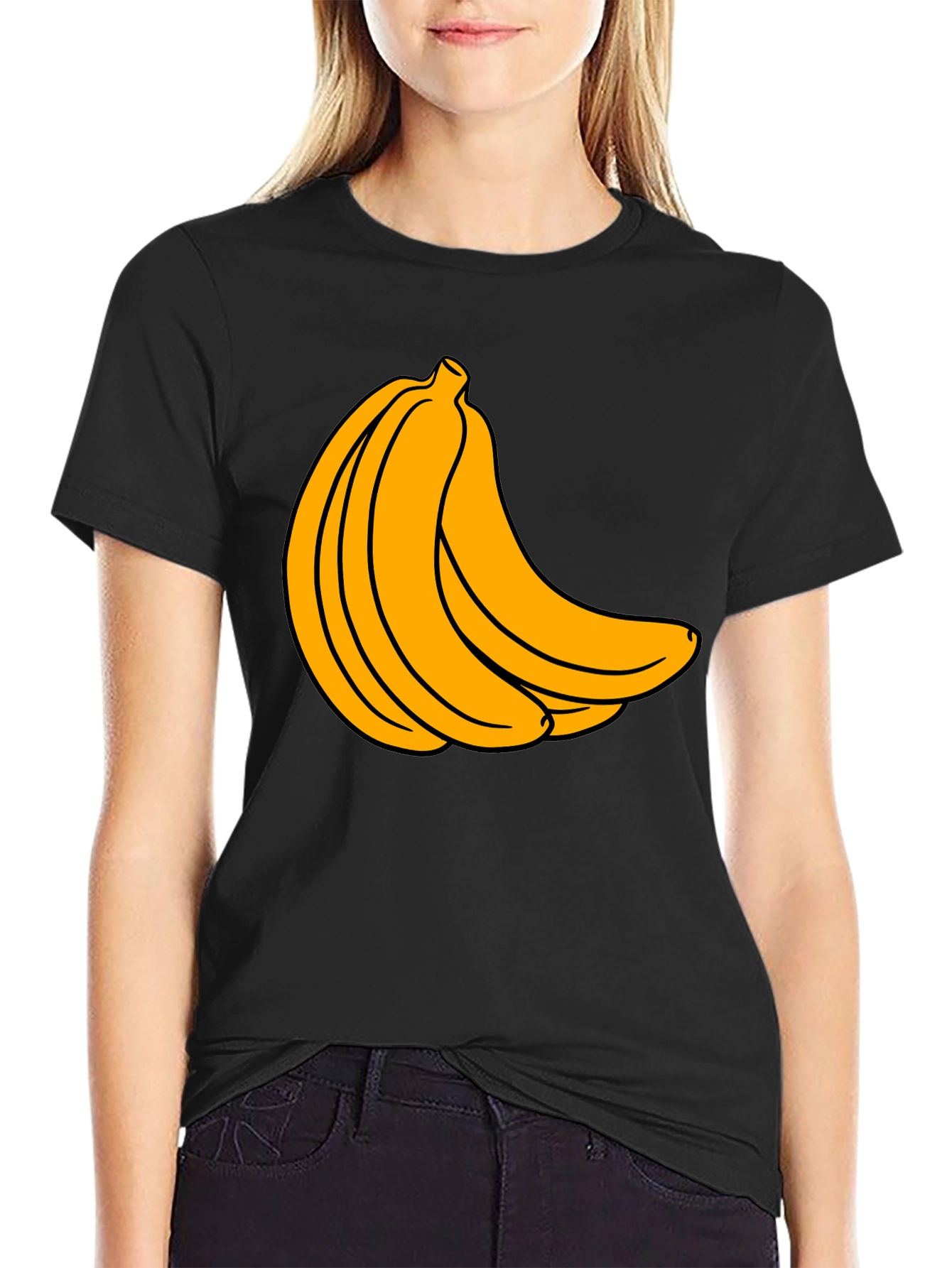 Banana Bunch Graphic T-Shirt - Black Cotton Tee