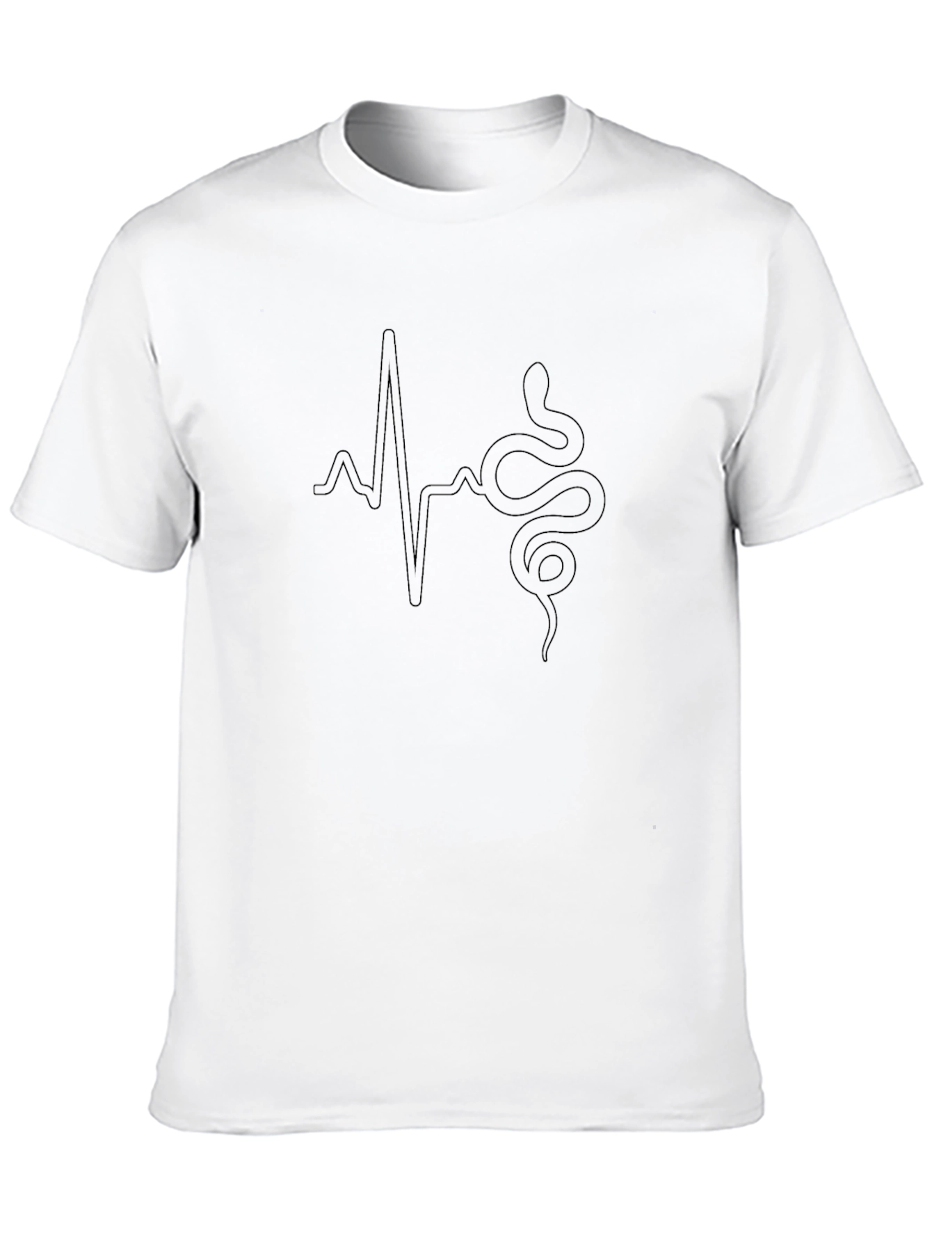 Snake Heartbeat Graphic Black T-Shirt
