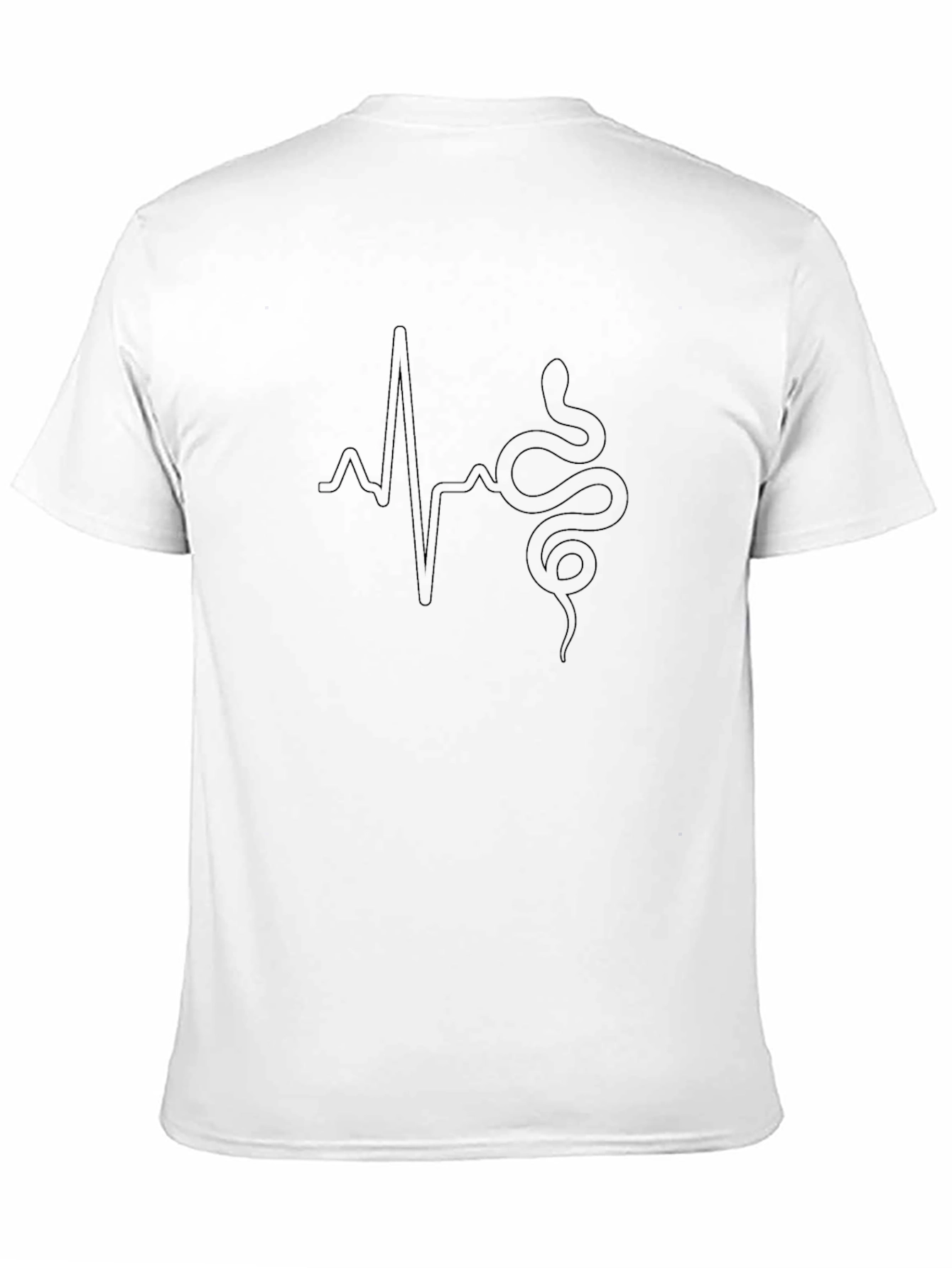 Snake Heartbeat Graphic Black T-Shirt
