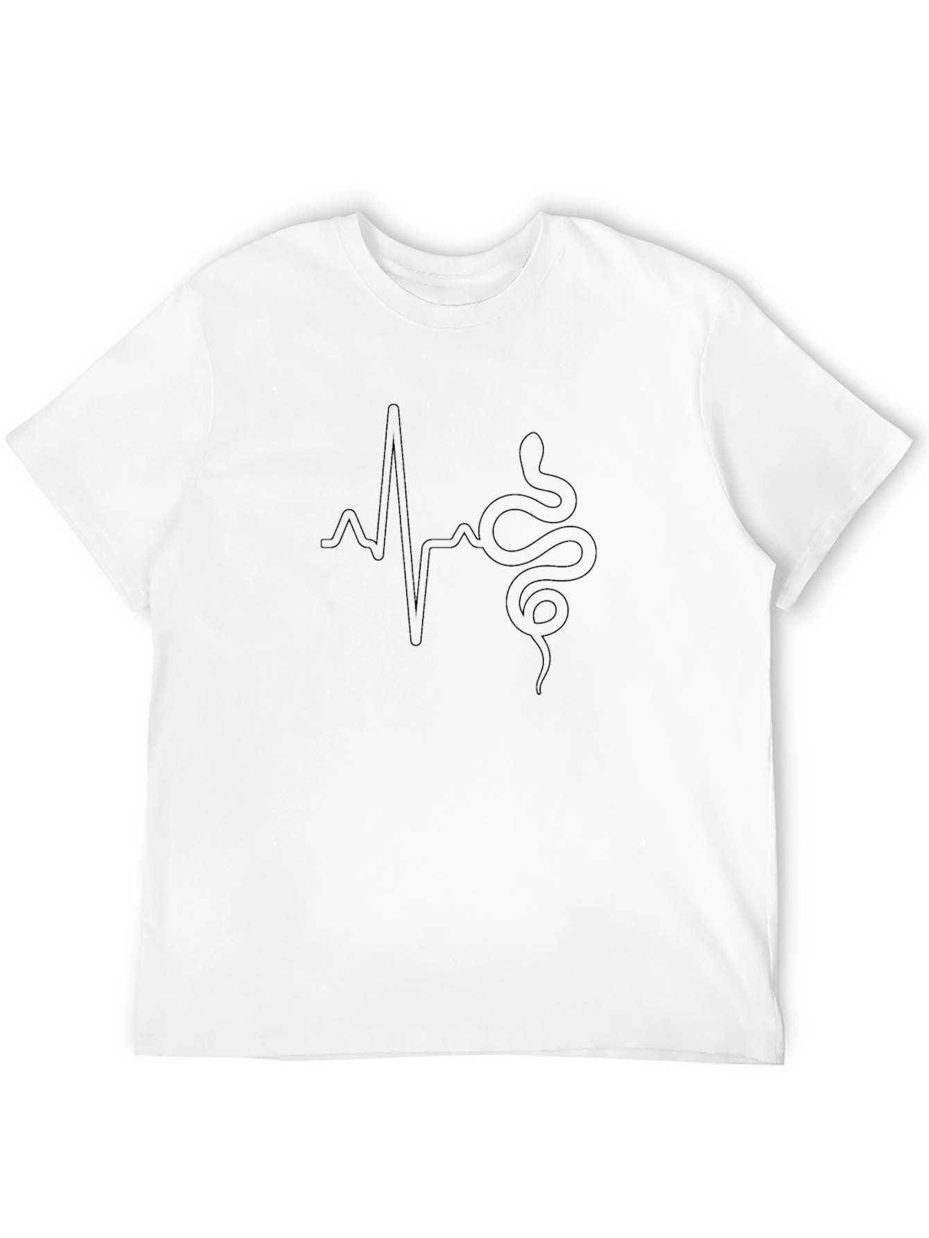 Snake Heartbeat Graphic Black T-Shirt