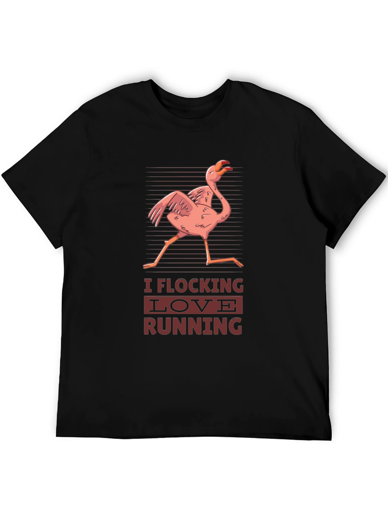 I Flocking Love Running T-Shirt Funny Flamingo Tee