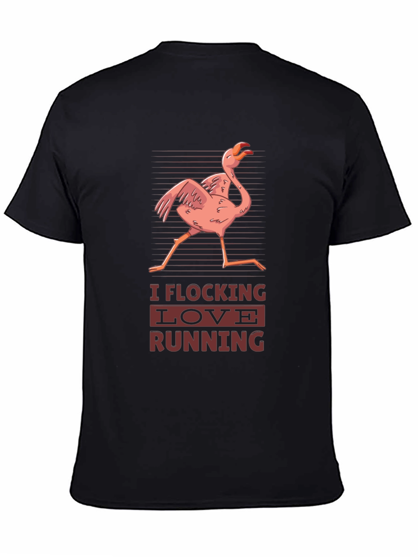 I Flocking Love Running T-Shirt Funny Flamingo Tee