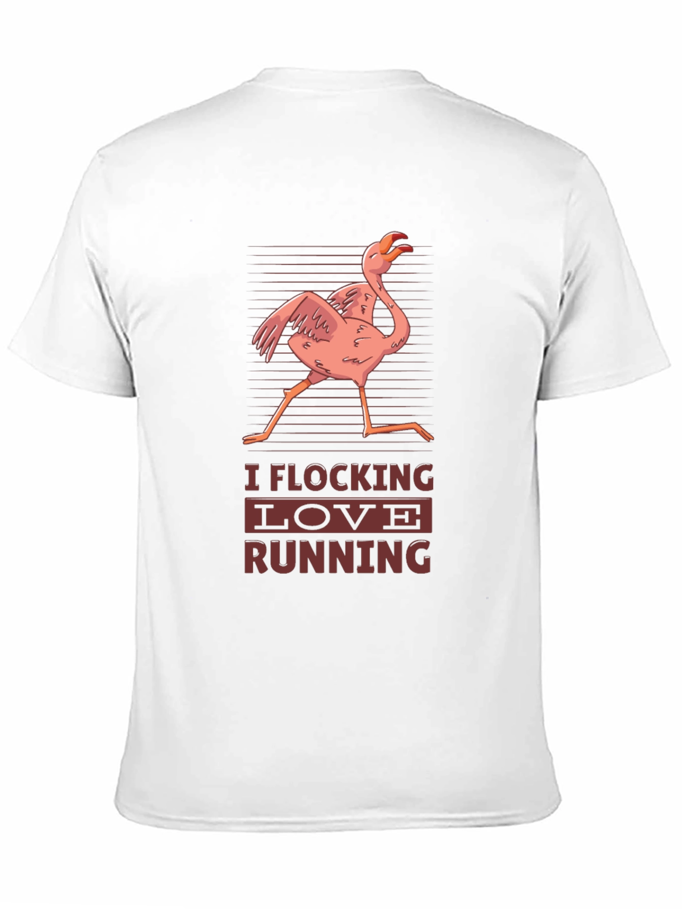 I Flocking Love Running T-Shirt Funny Flamingo Tee