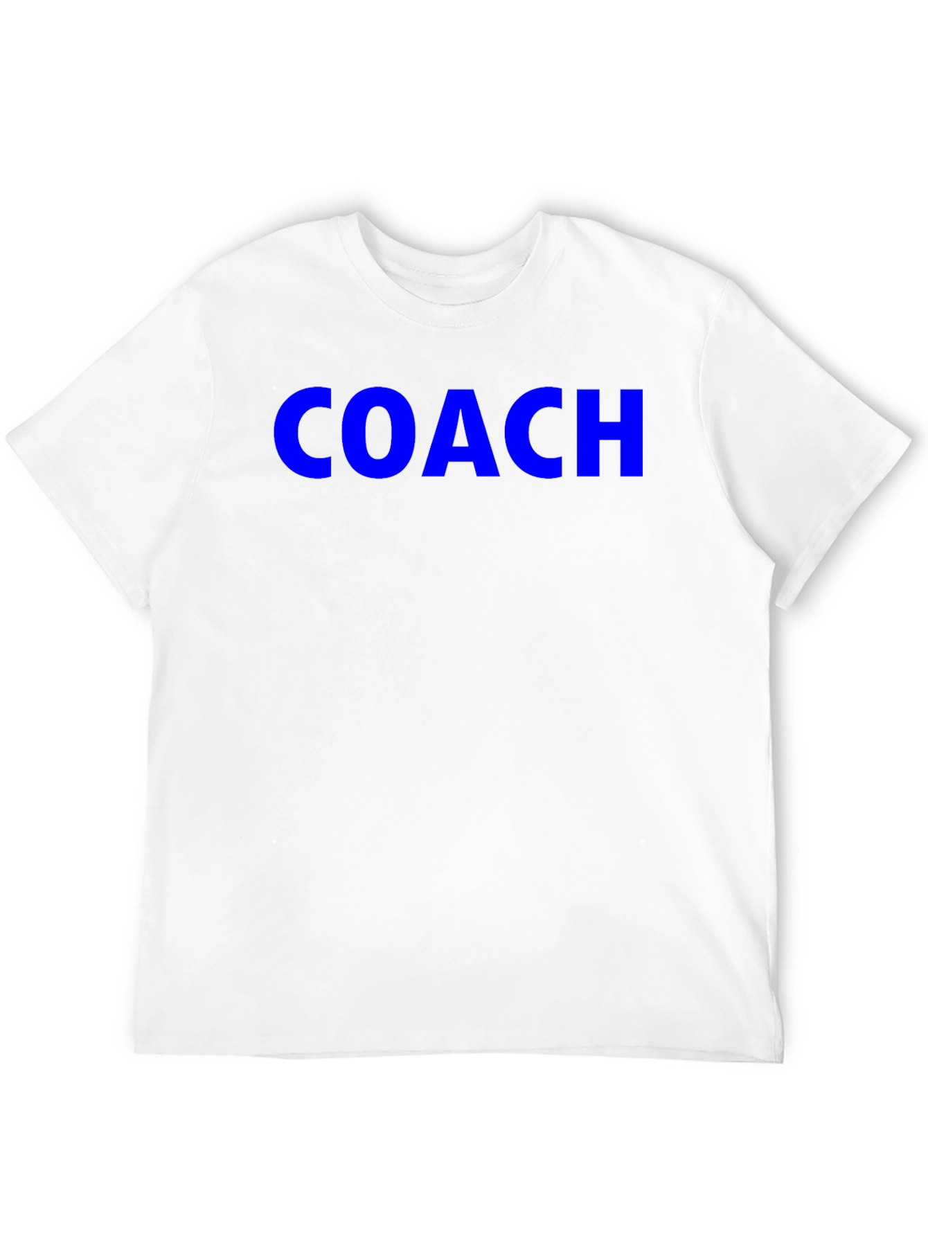 Coach Tee - Bold Blue Text on Black Shirt