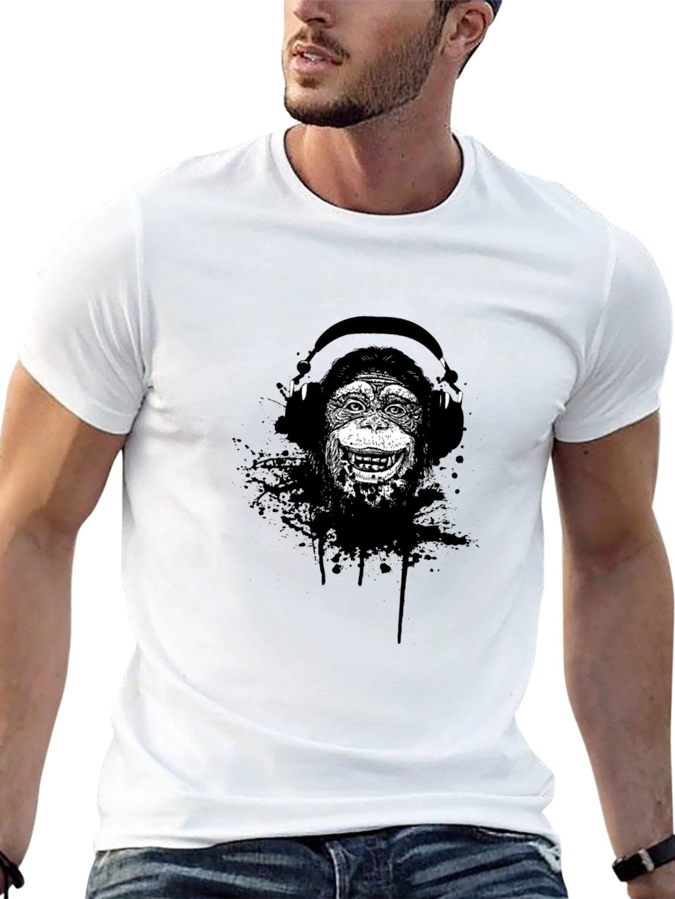 Monkey DJ Graphic T-Shirt - Cool Design