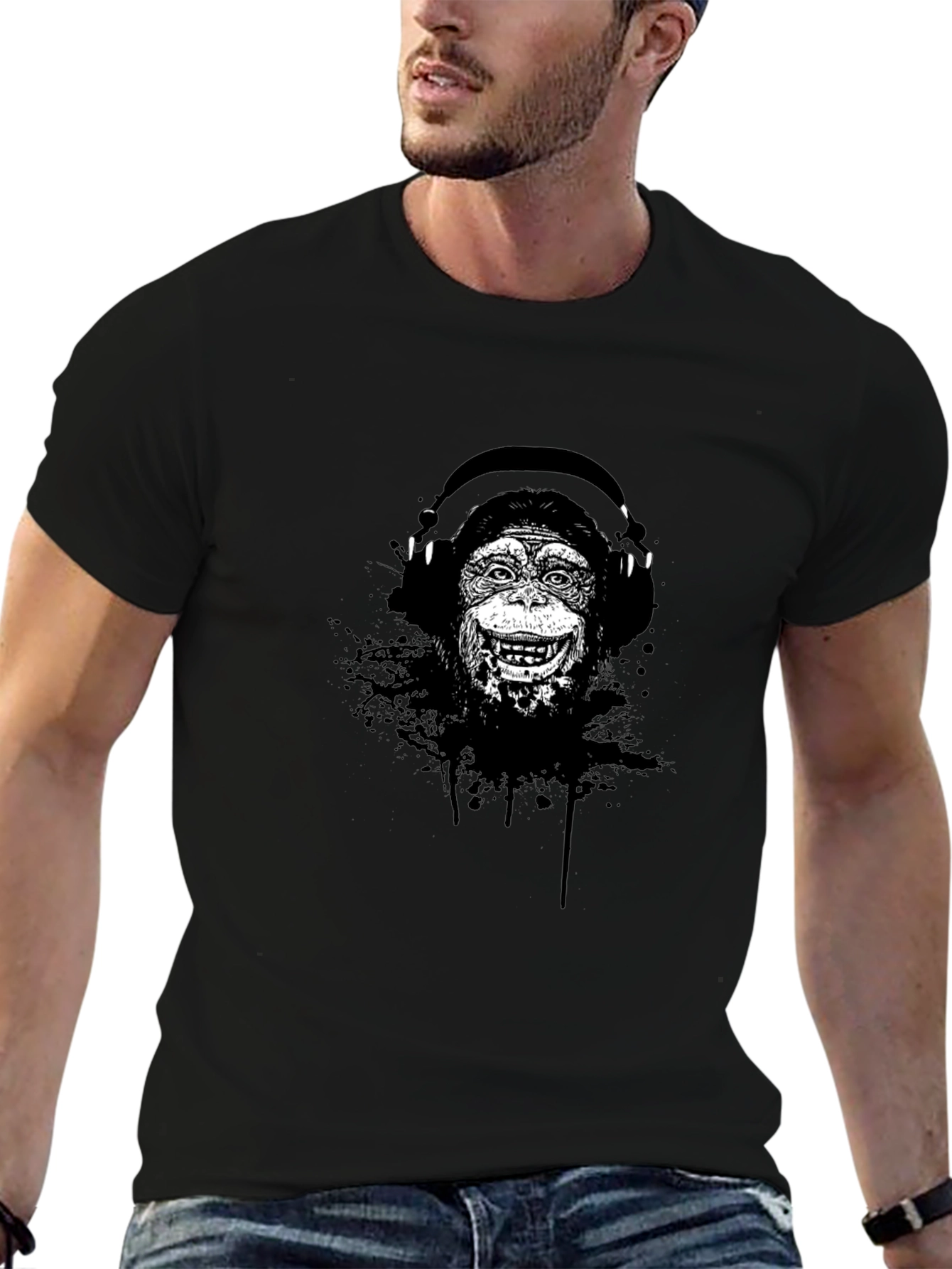 Monkey DJ Graphic T-Shirt - Cool Design
