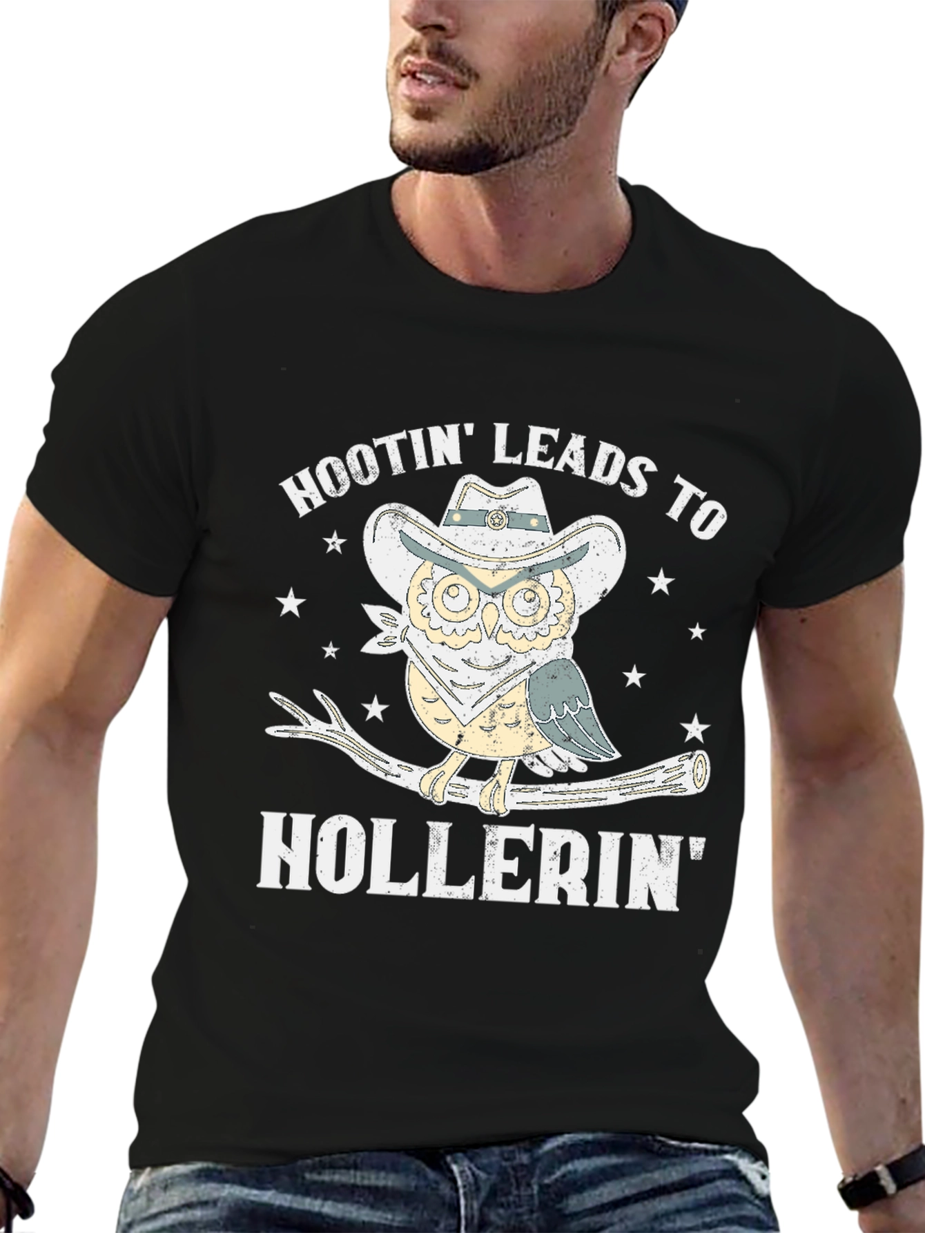 Hootin Leads To Hollerin Owl Cowboy T-Shirt