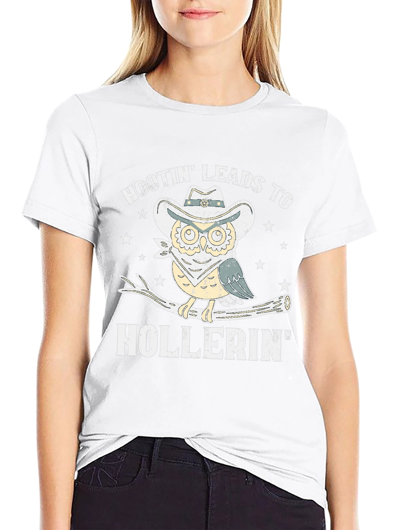 Hootin Leads To Hollerin Owl Cowboy T-Shirt