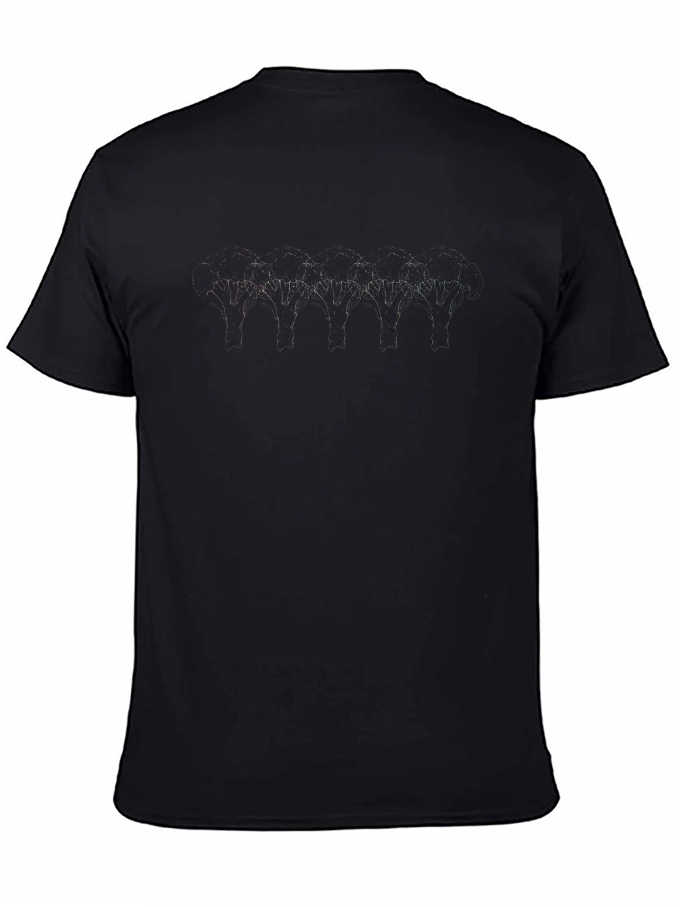 Black Graphic Tee - Abstract Tree Line Design