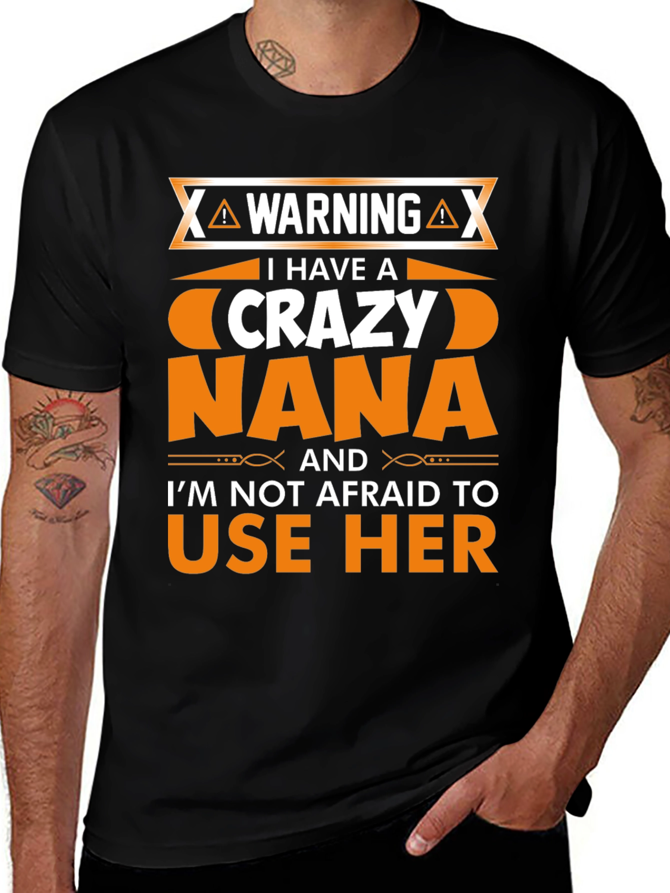 Warning Crazy Nana Graphic T-Shirt