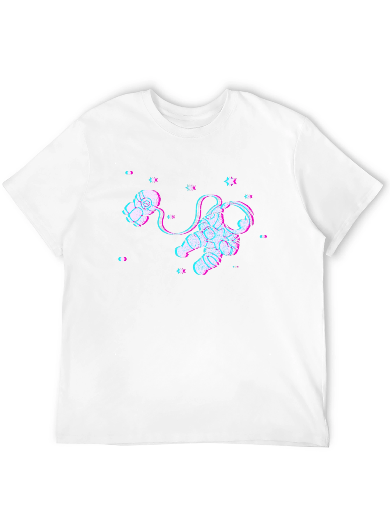 Astronaut Glitch Graphic Black T-Shirt