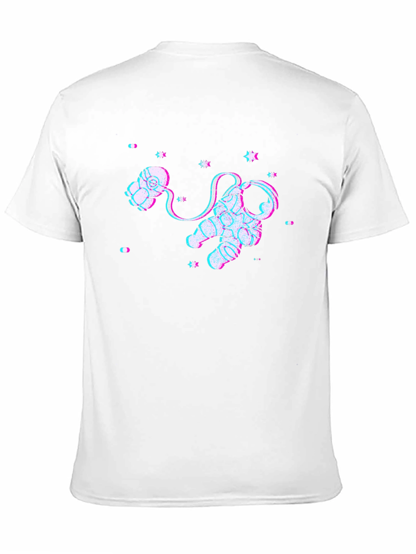Astronaut Glitch Graphic Black T-Shirt