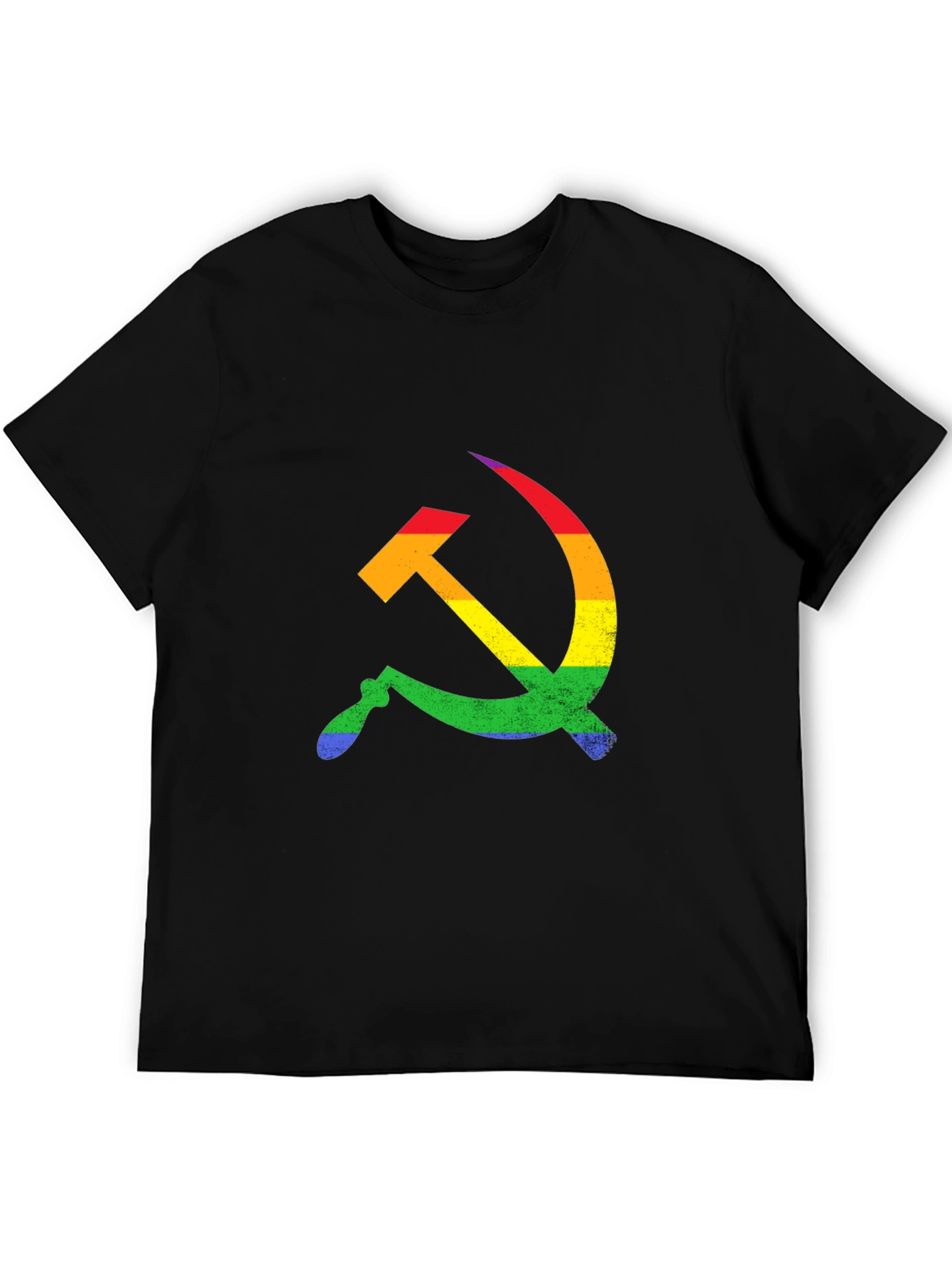 Rainbow Hammer & Sickle Black T-Shirt