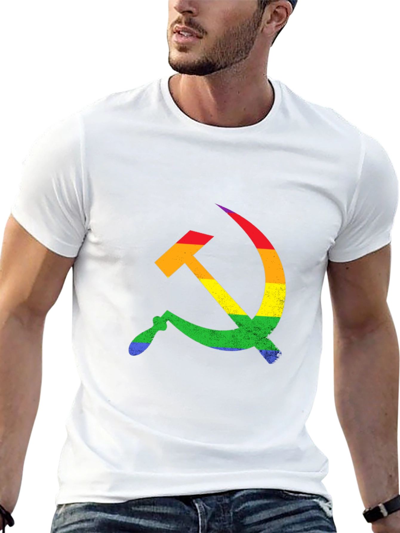 Rainbow Hammer & Sickle Black T-Shirt