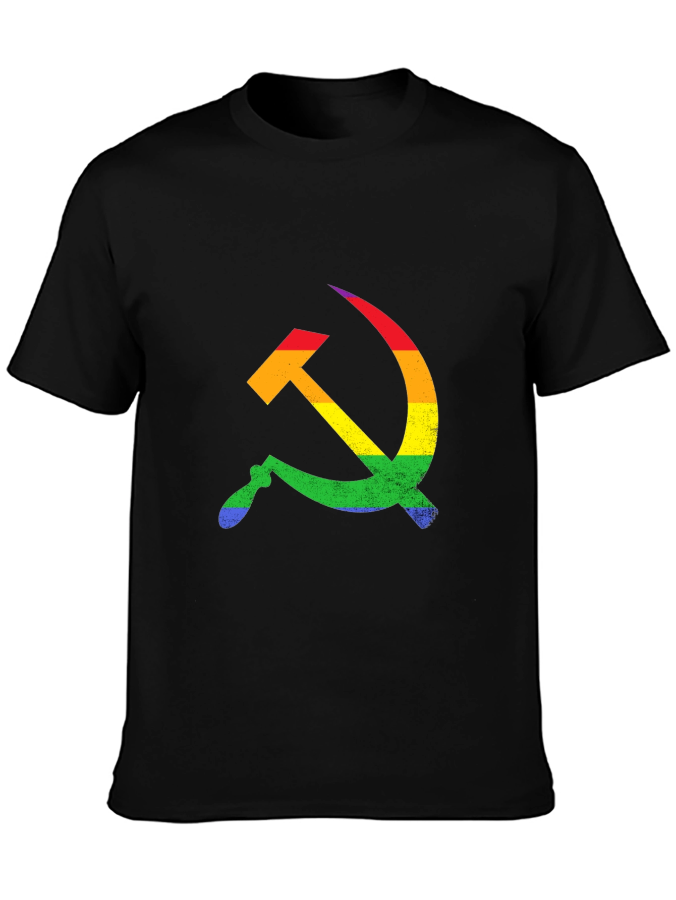 Rainbow Hammer & Sickle Black T-Shirt