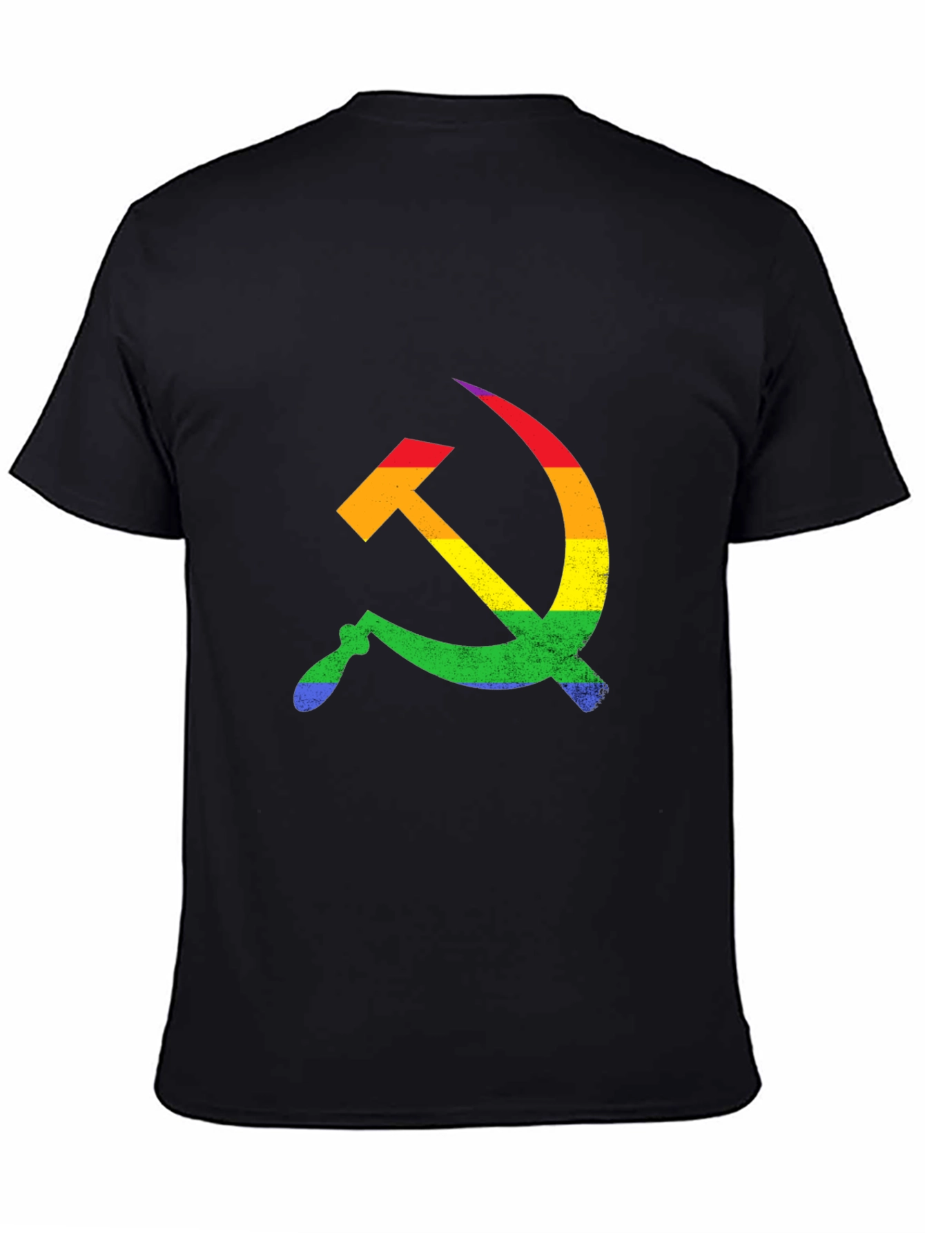 Rainbow Hammer & Sickle Black T-Shirt