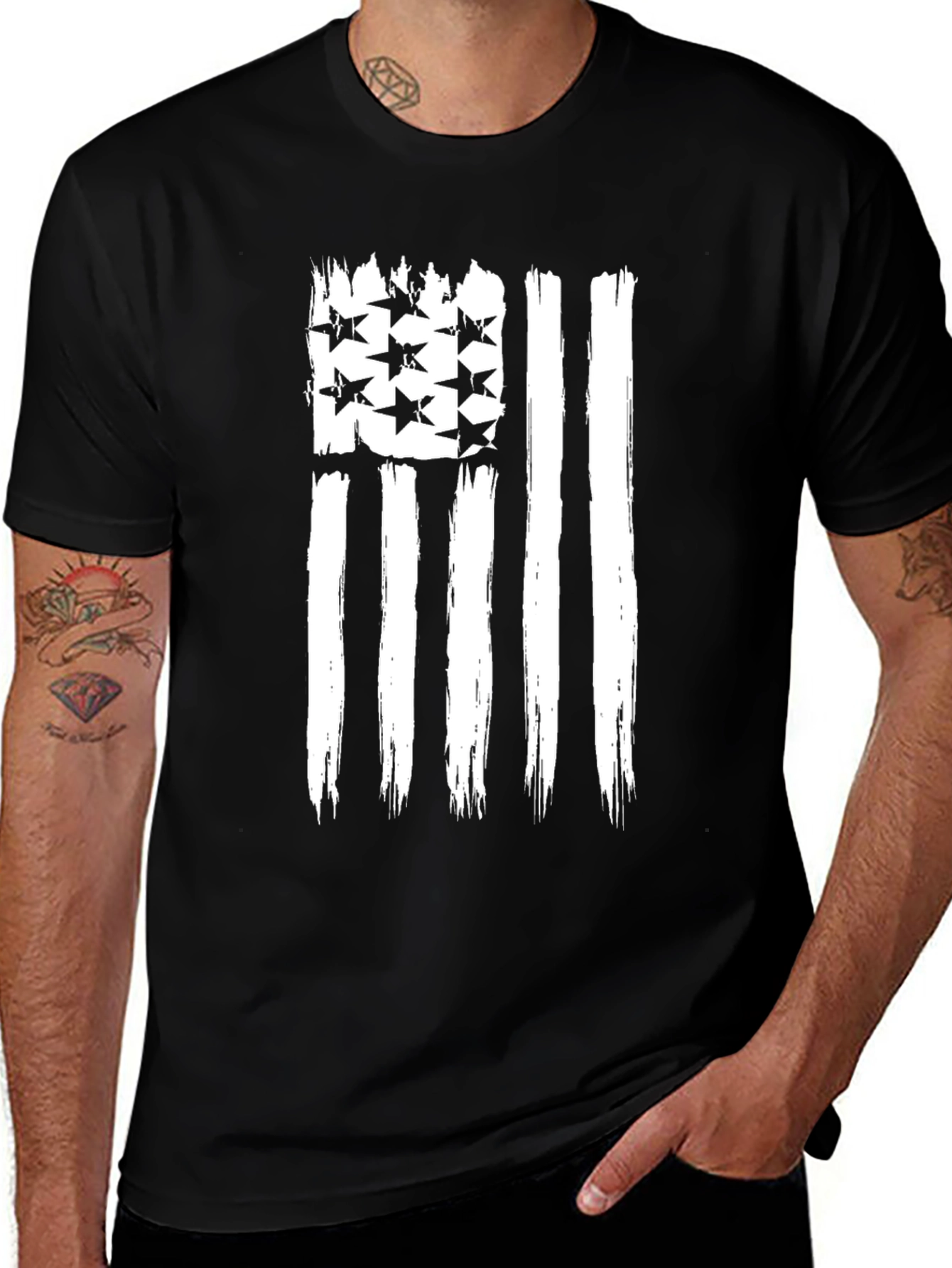American Flag Distressed Graphic T-Shirt