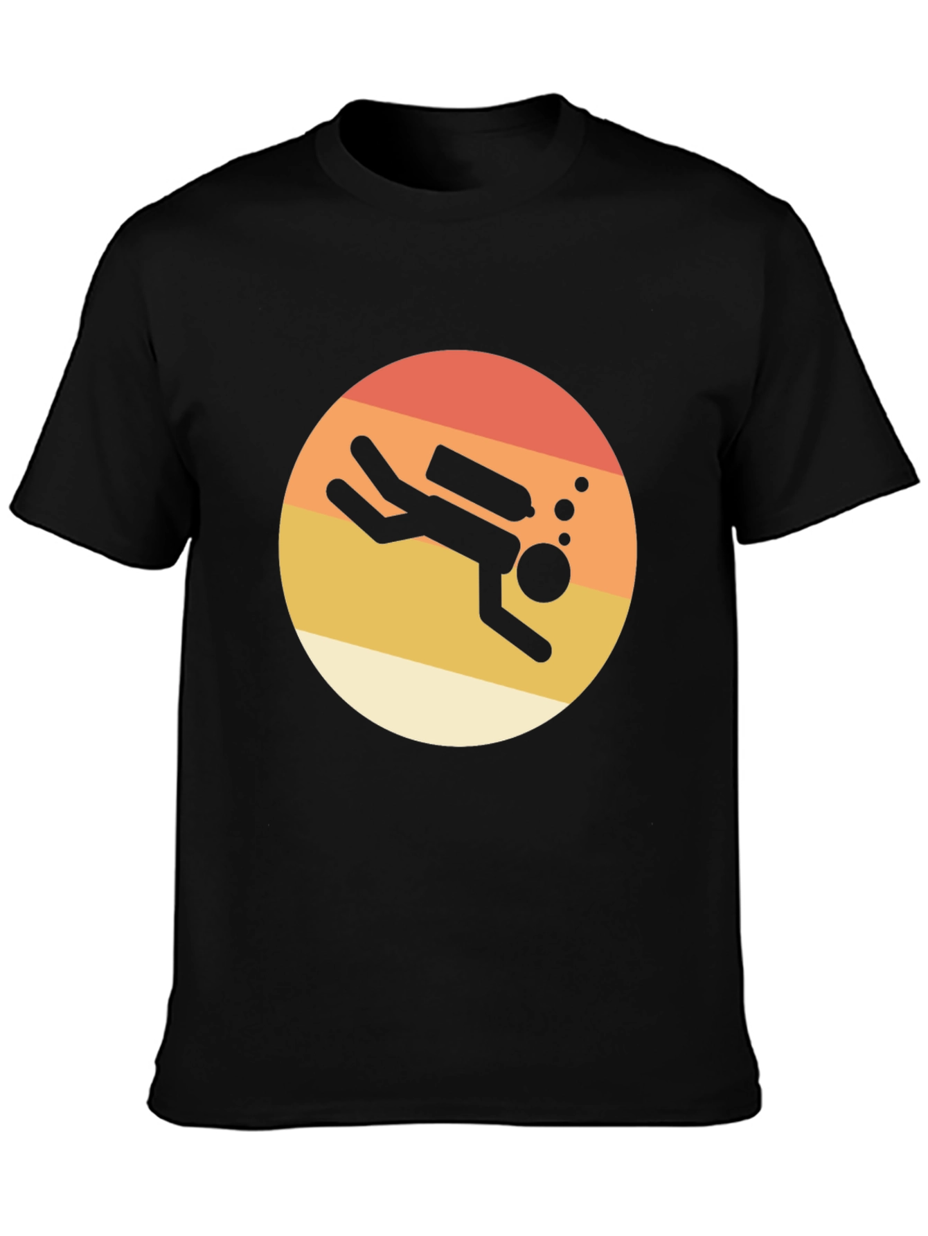 Retro Scuba Diver T-Shirt - Black
