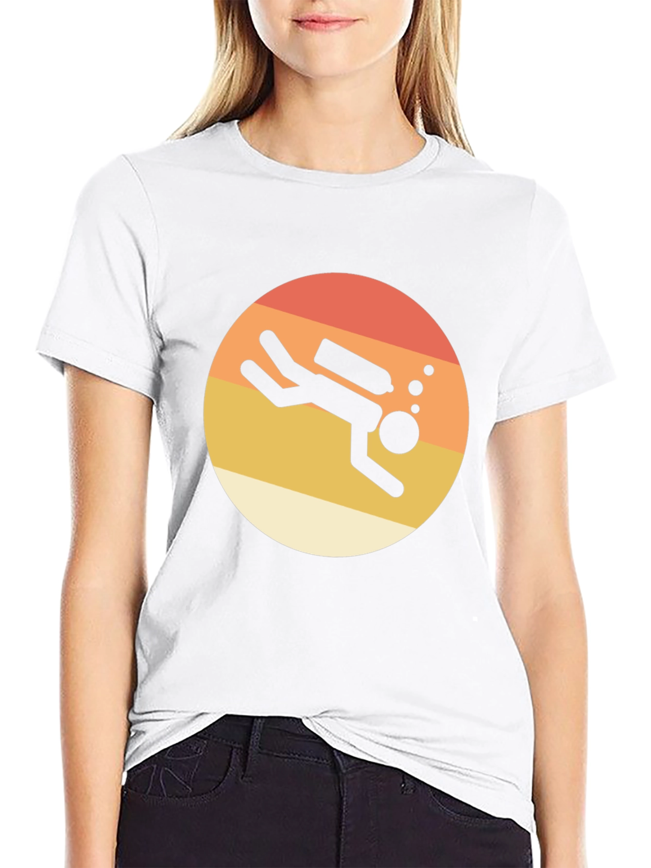 Retro Scuba Diver T-Shirt - Black