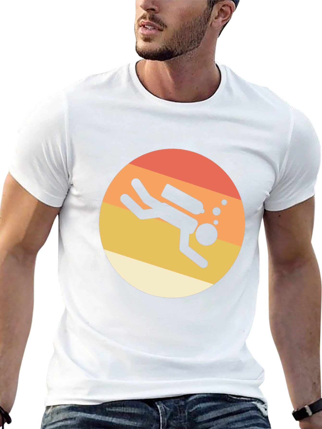 Retro Scuba Diver T-Shirt - Black