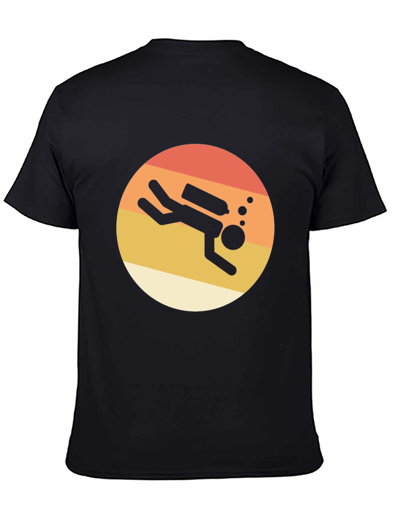 Retro Scuba Diver T-Shirt - Black