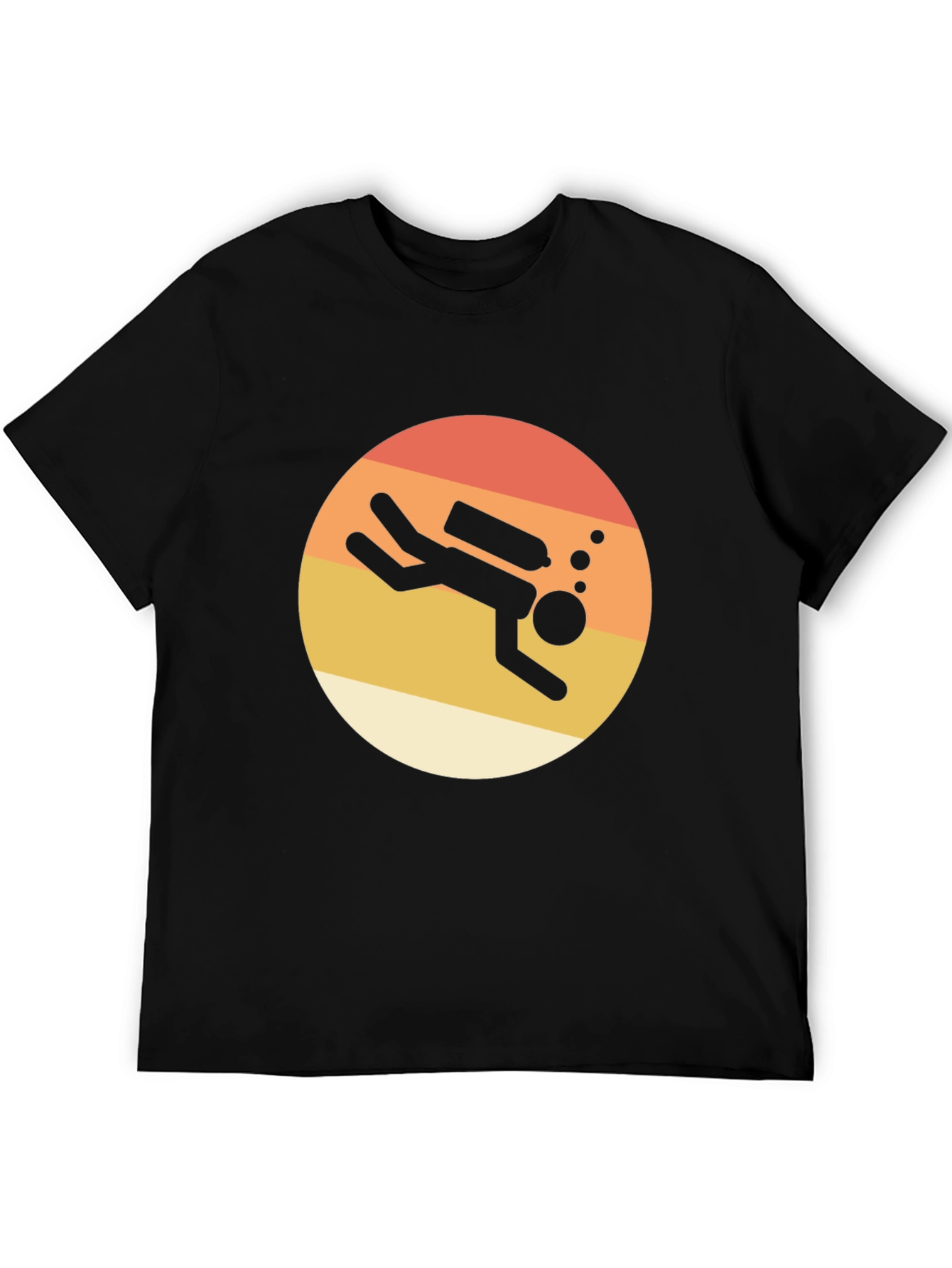 Retro Scuba Diver T-Shirt - Black