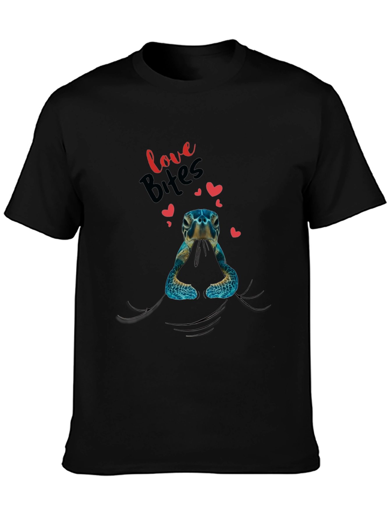 Love Bites Turtle Graphic Tee - Black