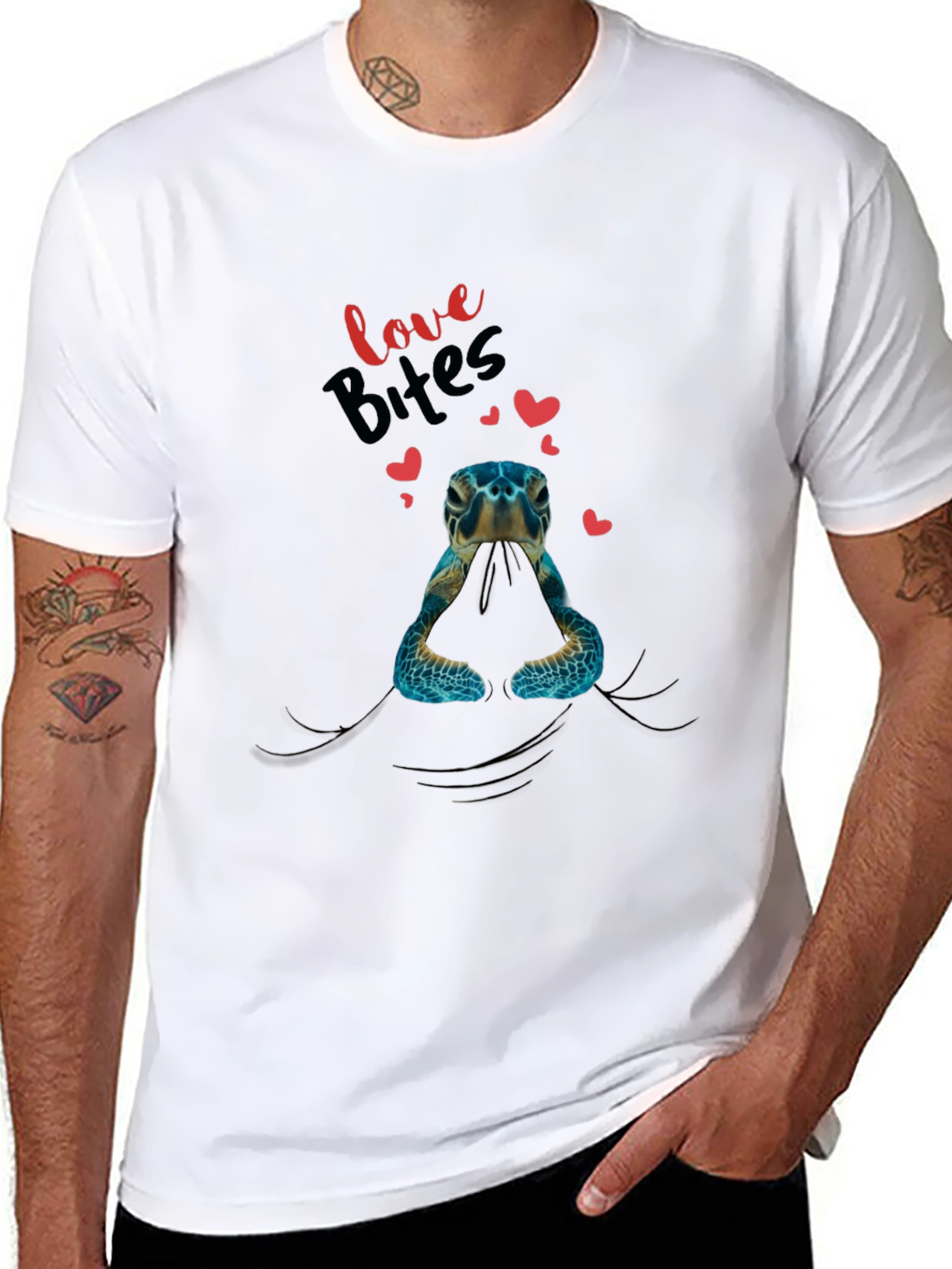 Love Bites Turtle Graphic Tee - Black