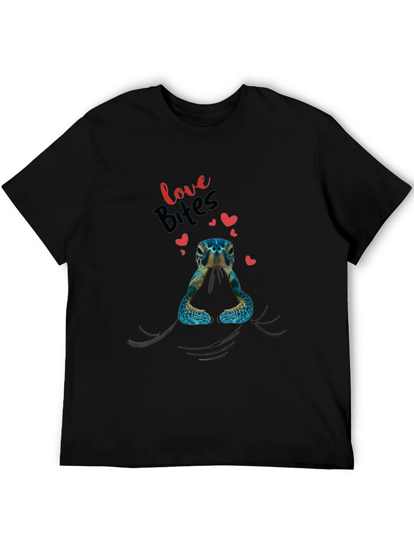 Love Bites Turtle Graphic Tee - Black