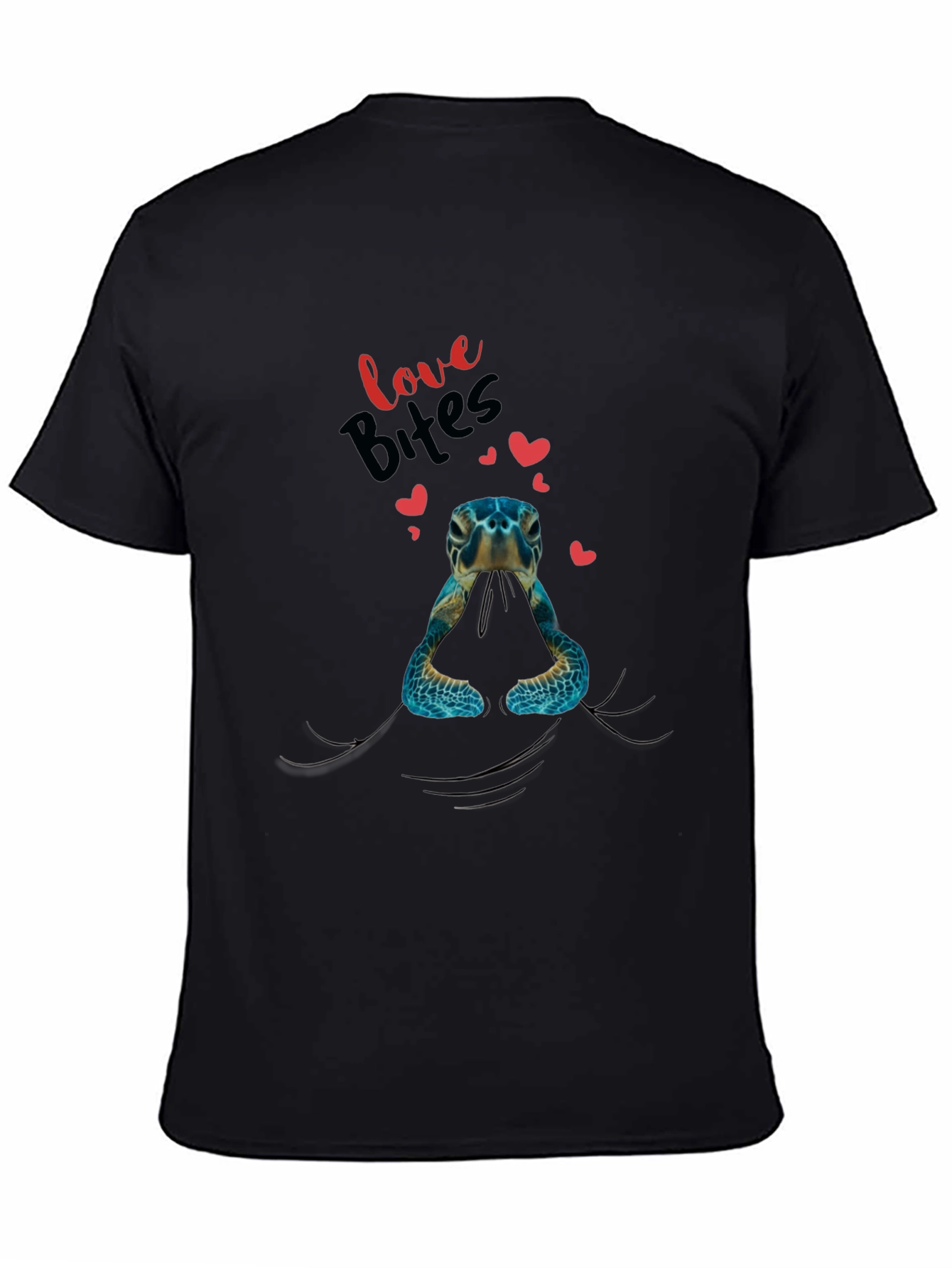 Love Bites Turtle Graphic Tee - Black