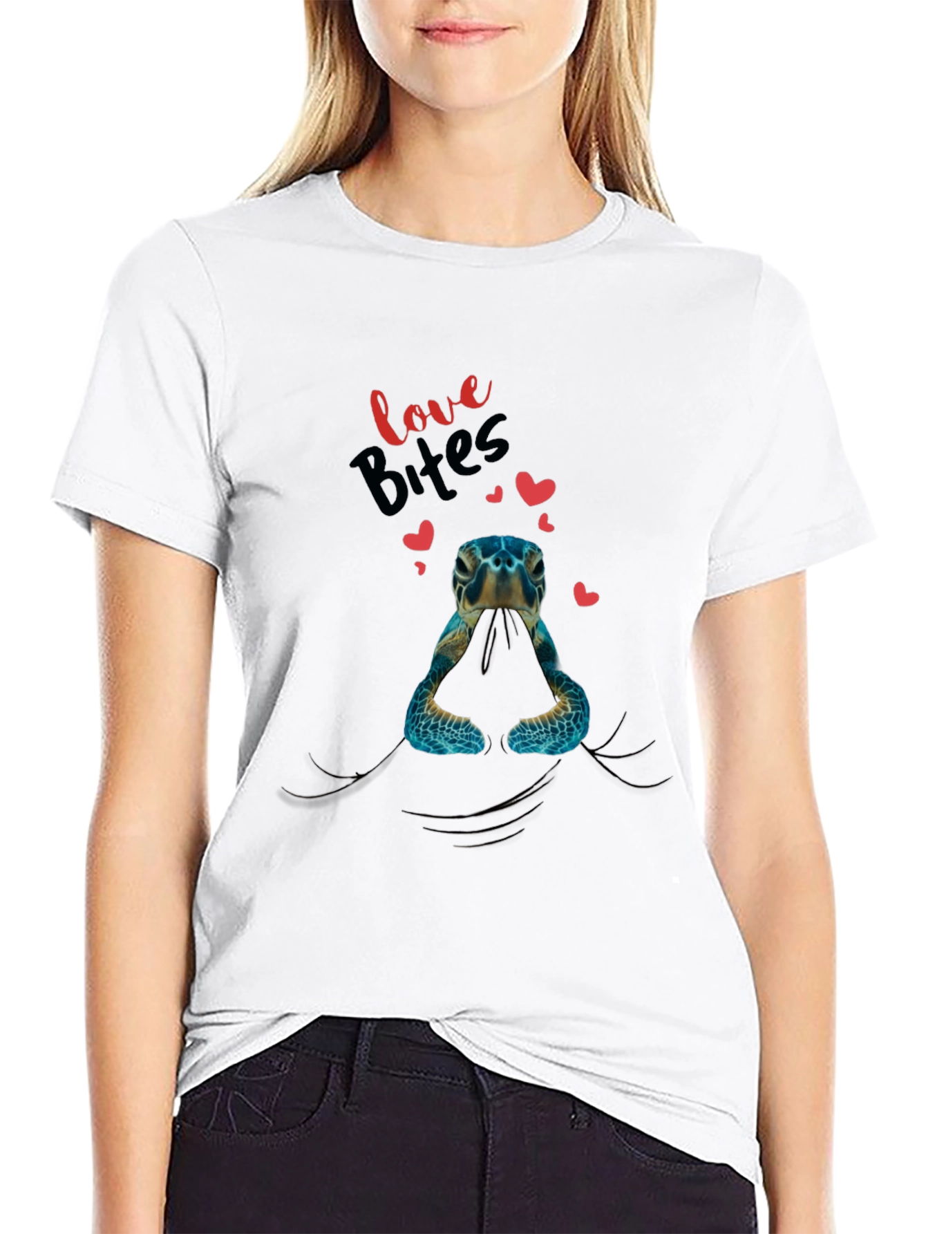 Love Bites Turtle Graphic Tee - Black