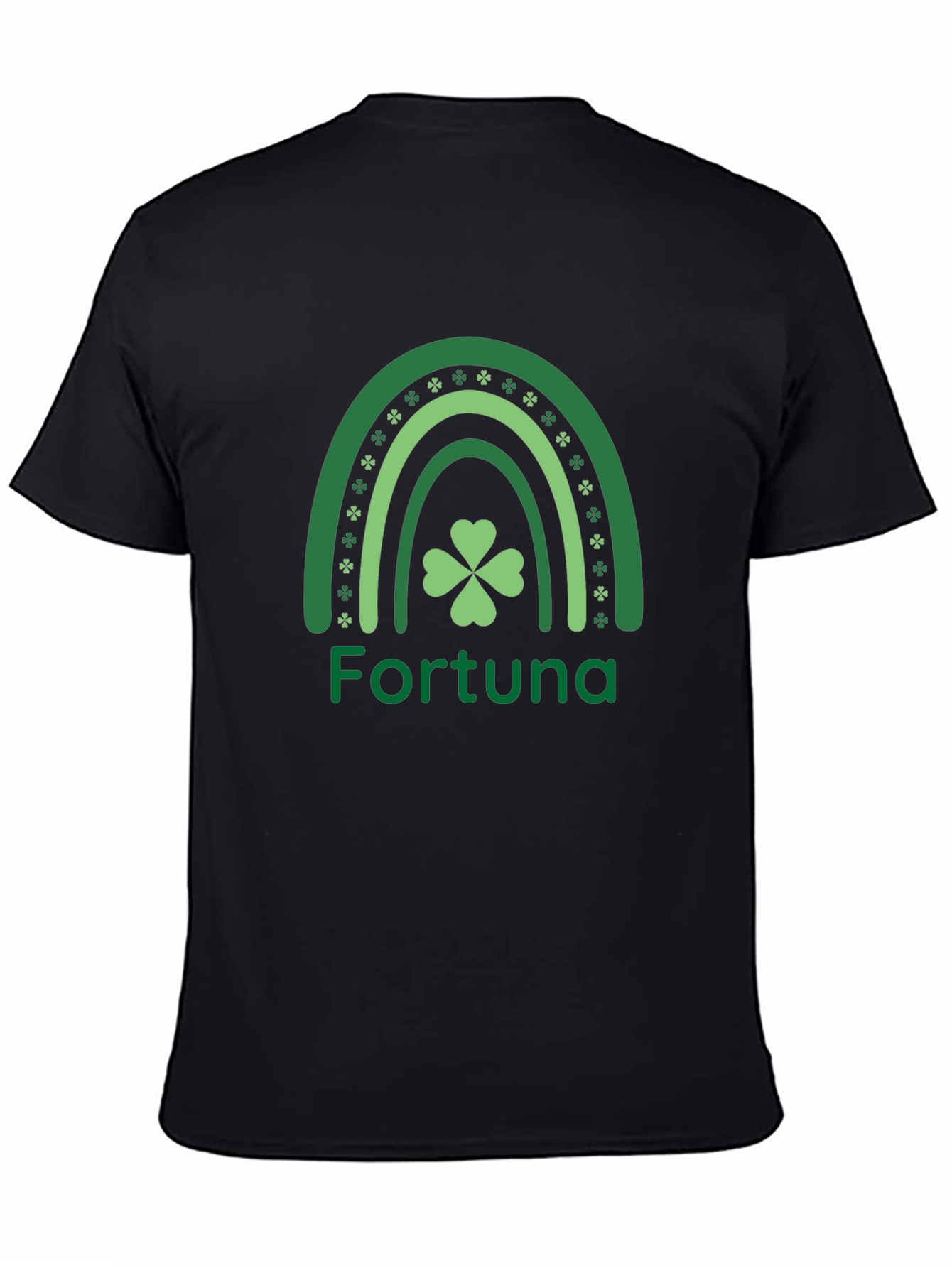 St. Patricks Day Fortuna Rainbow Clover Graphic Tee