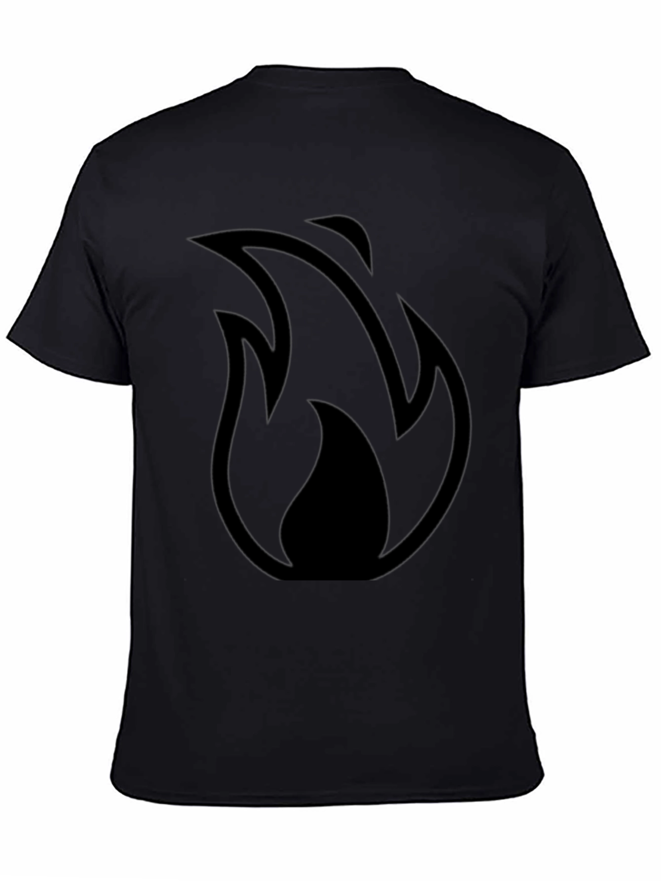 Flame Graphic Black T-Shirt for Men