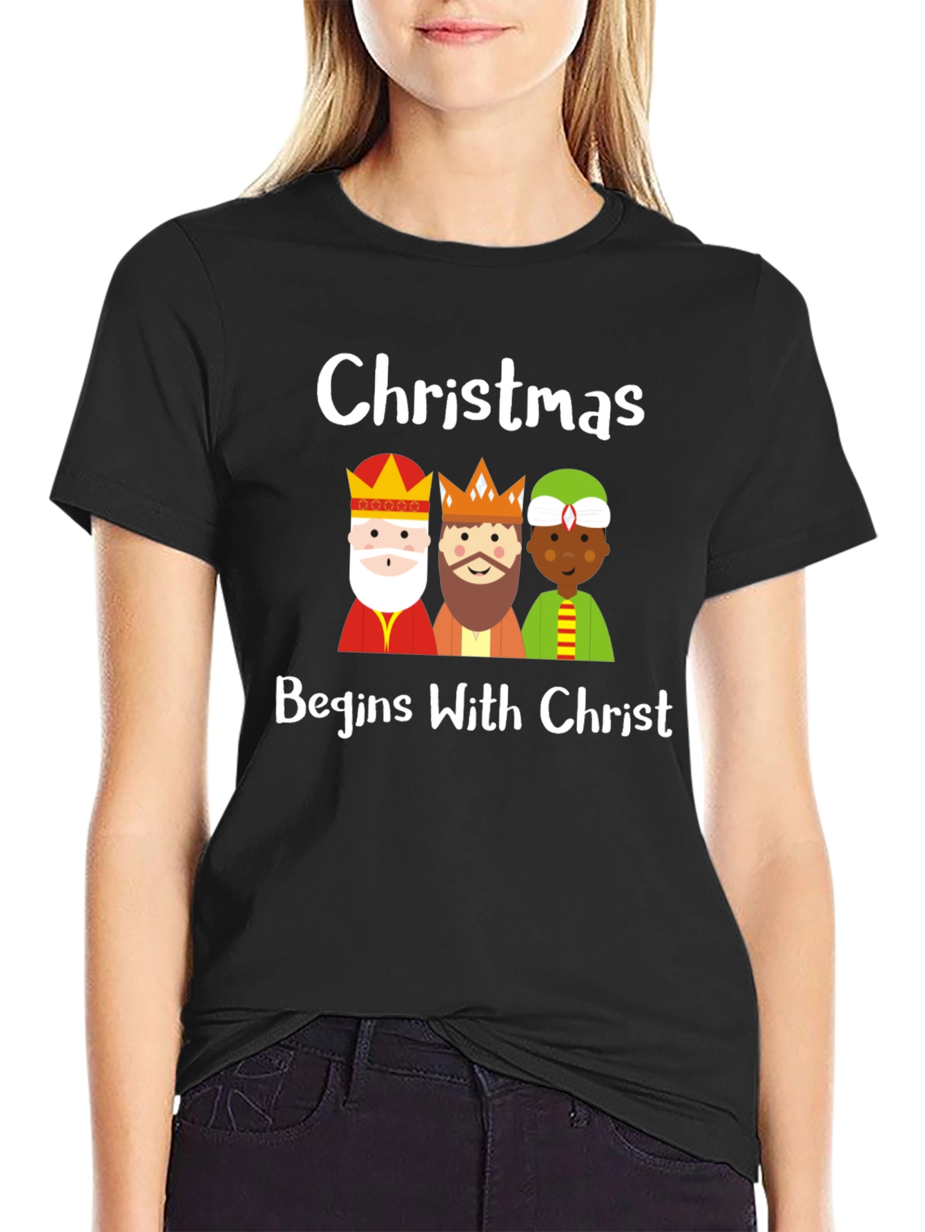 Christmas Begins With Christ Three Kings Graphic T-Shirt