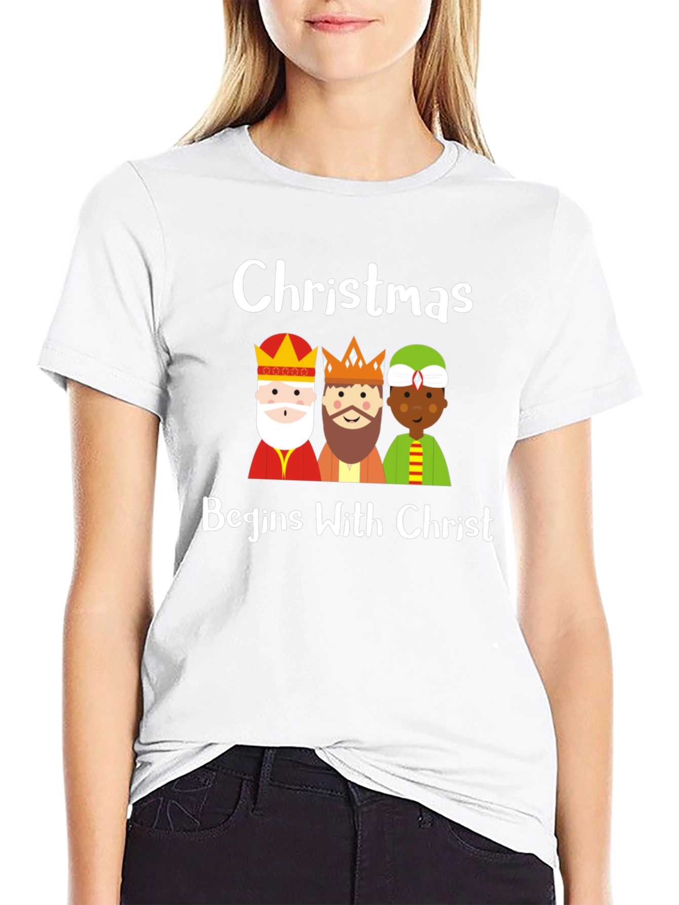 Christmas Begins With Christ Three Kings Graphic T-Shirt
