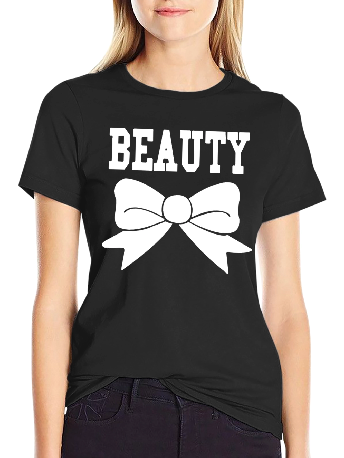 Beauty Bow Graphic T-Shirt - Classic Black Tee