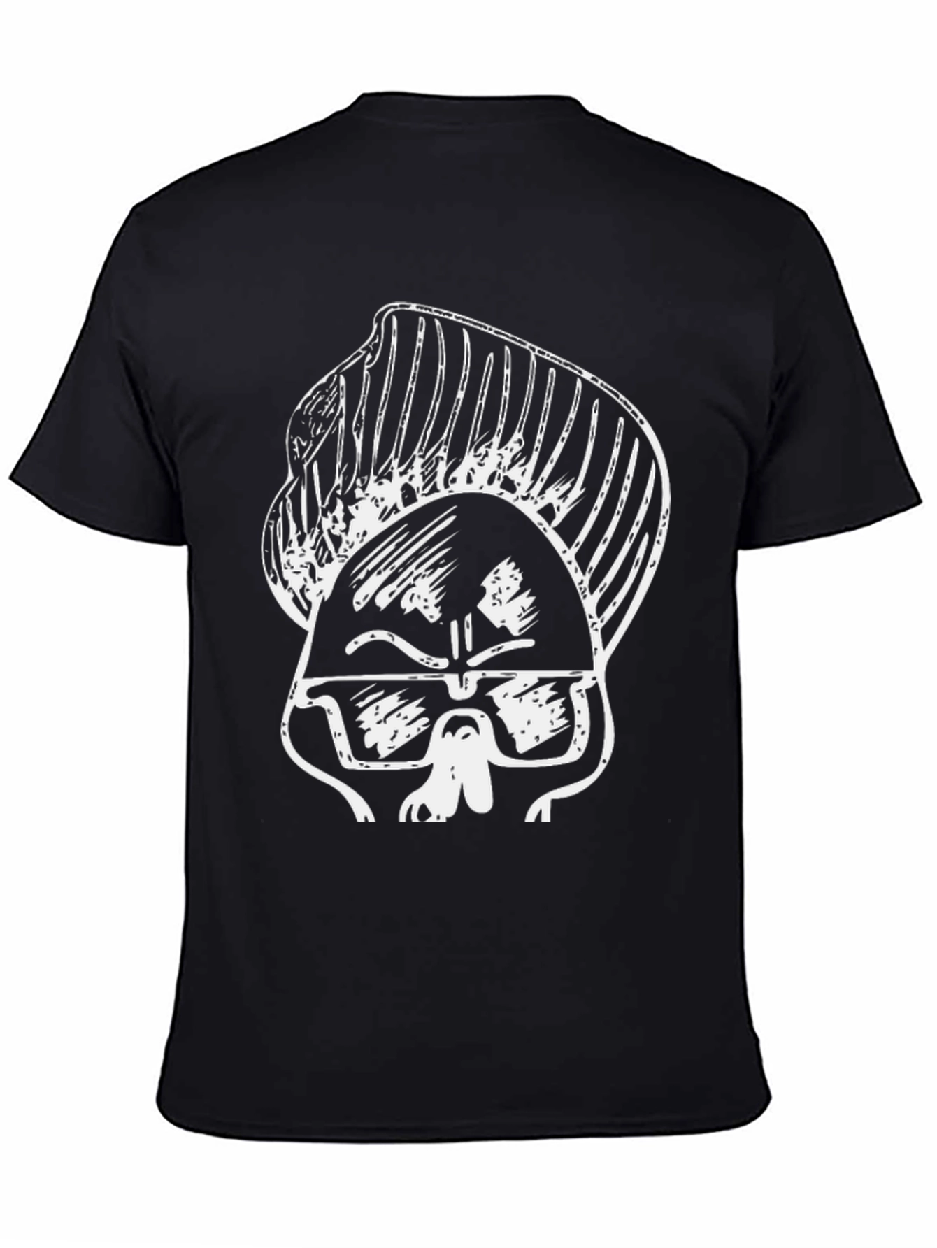 Cool Cartoon Skull Graphic Black T-Shirt