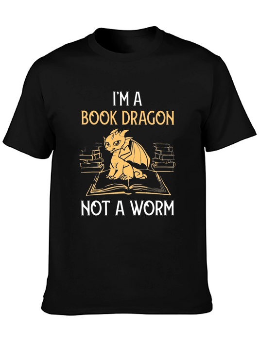 Book Dragon Graphic T-Shirt - Literary Humor Tee