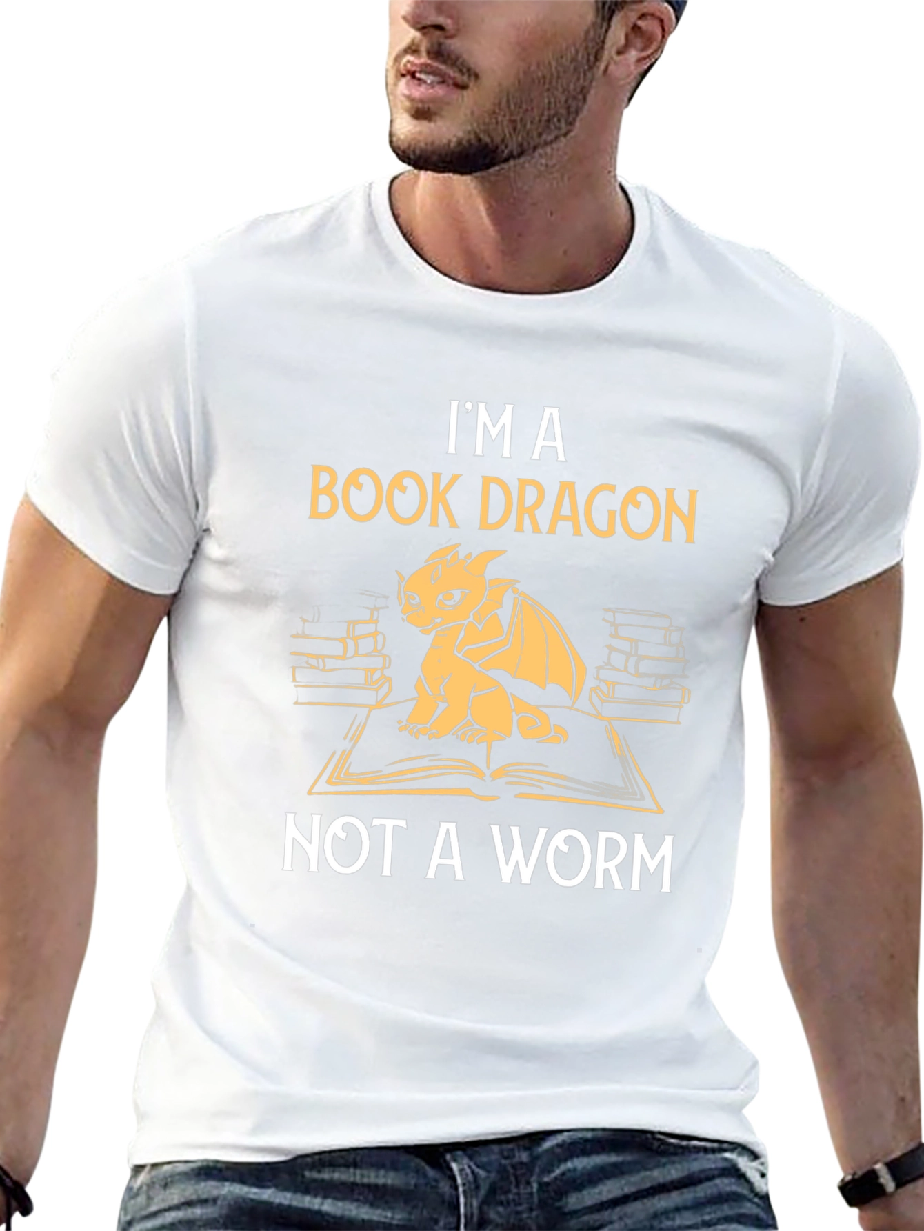 Book Dragon Graphic T-Shirt - Literary Humor Tee