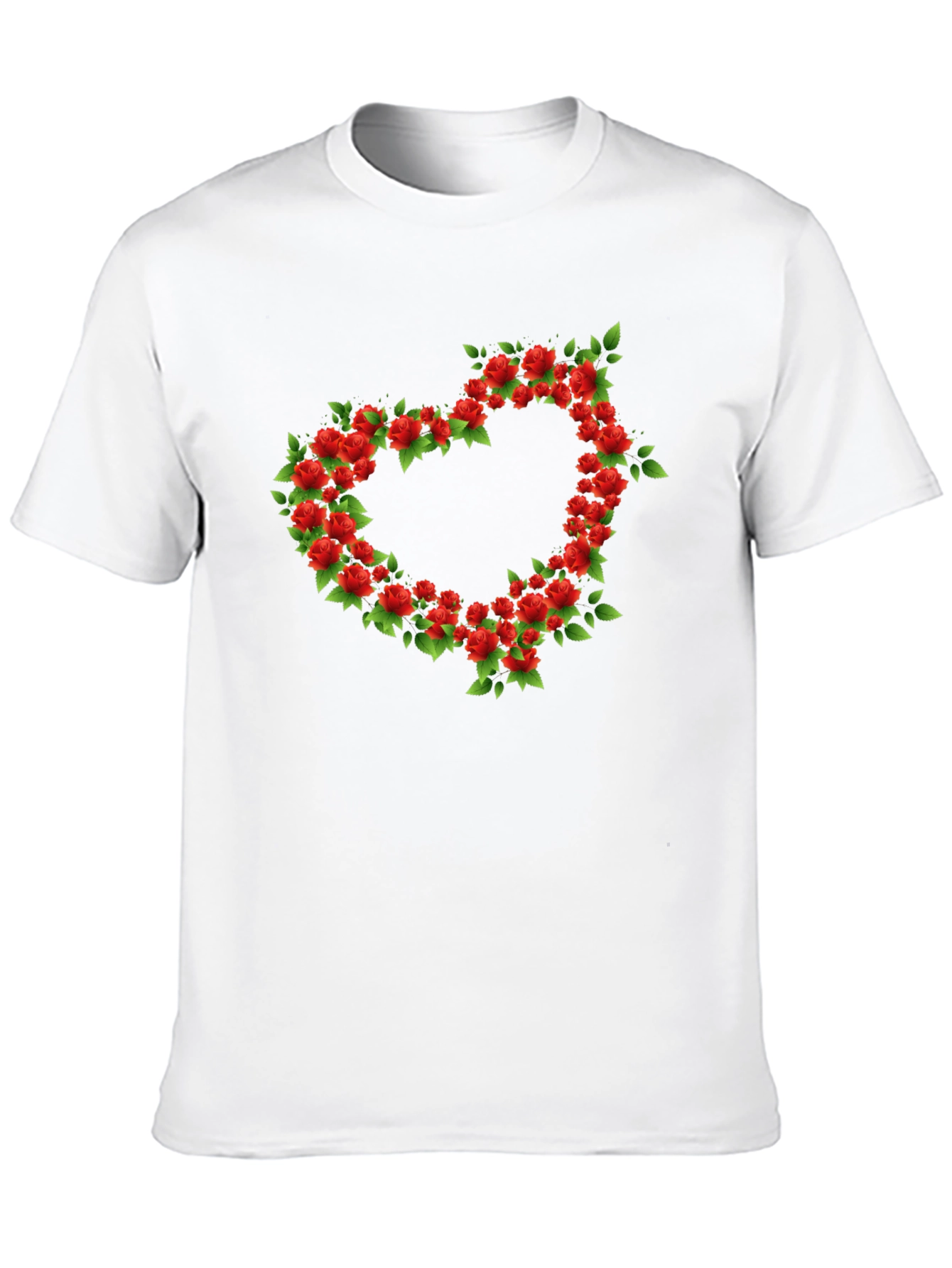 Floral Heart Graphic Black T-Shirt