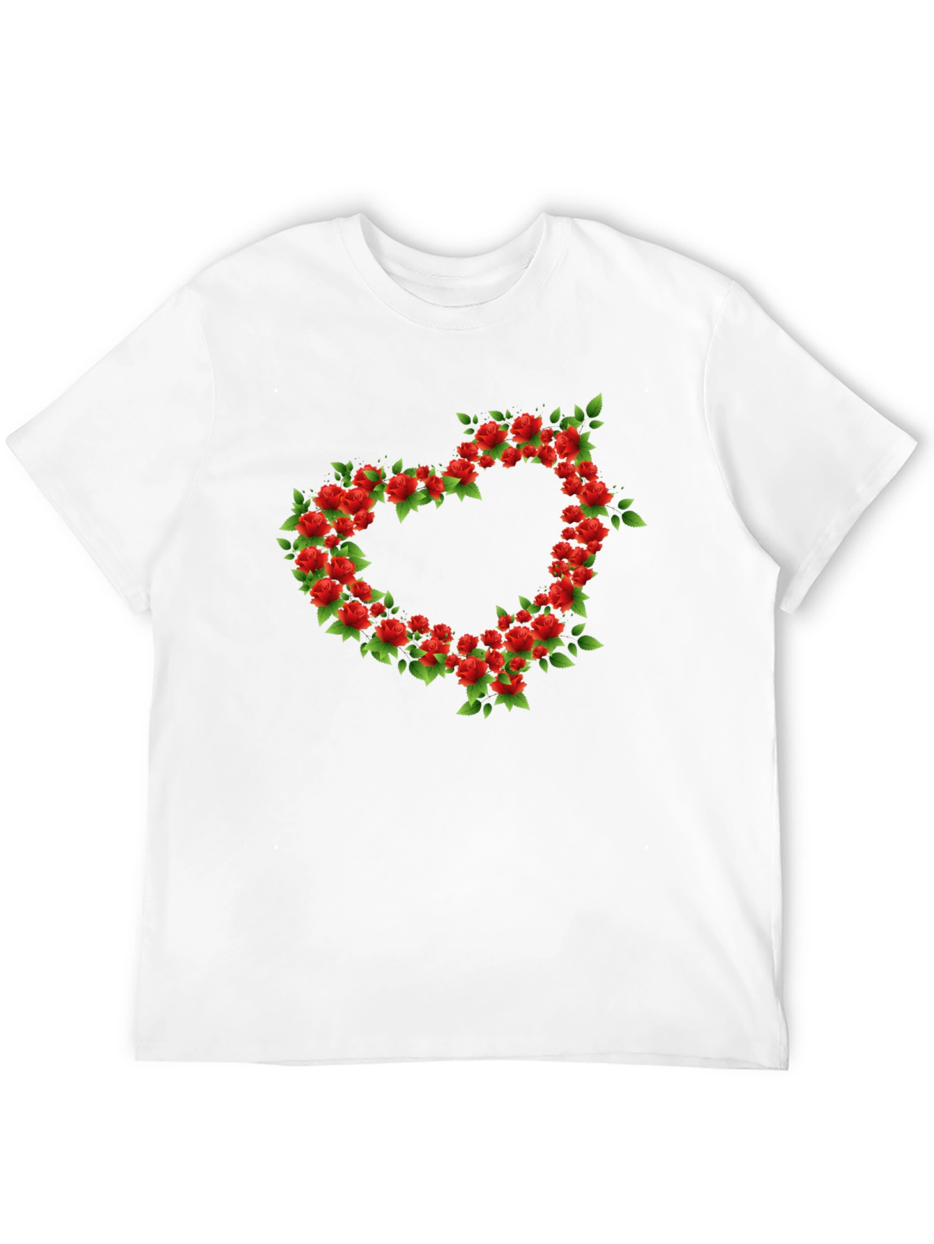 Floral Heart Graphic Black T-Shirt