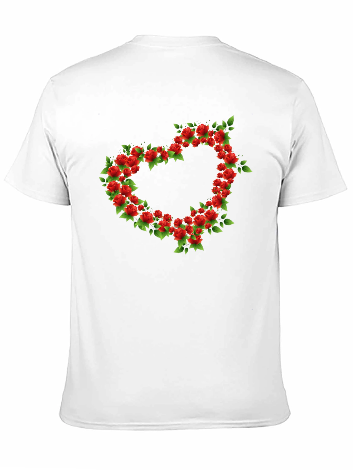 Floral Heart Graphic Black T-Shirt