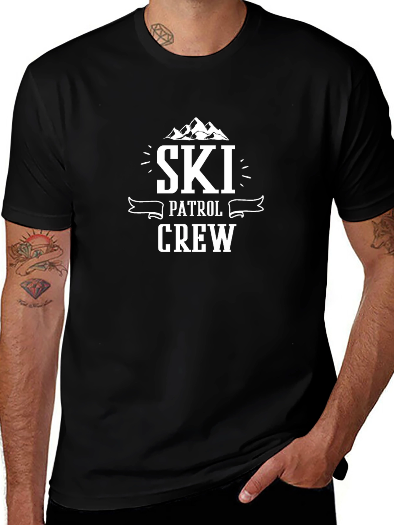 Ski Patrol Crew T-Shirt - Mountain Graphic