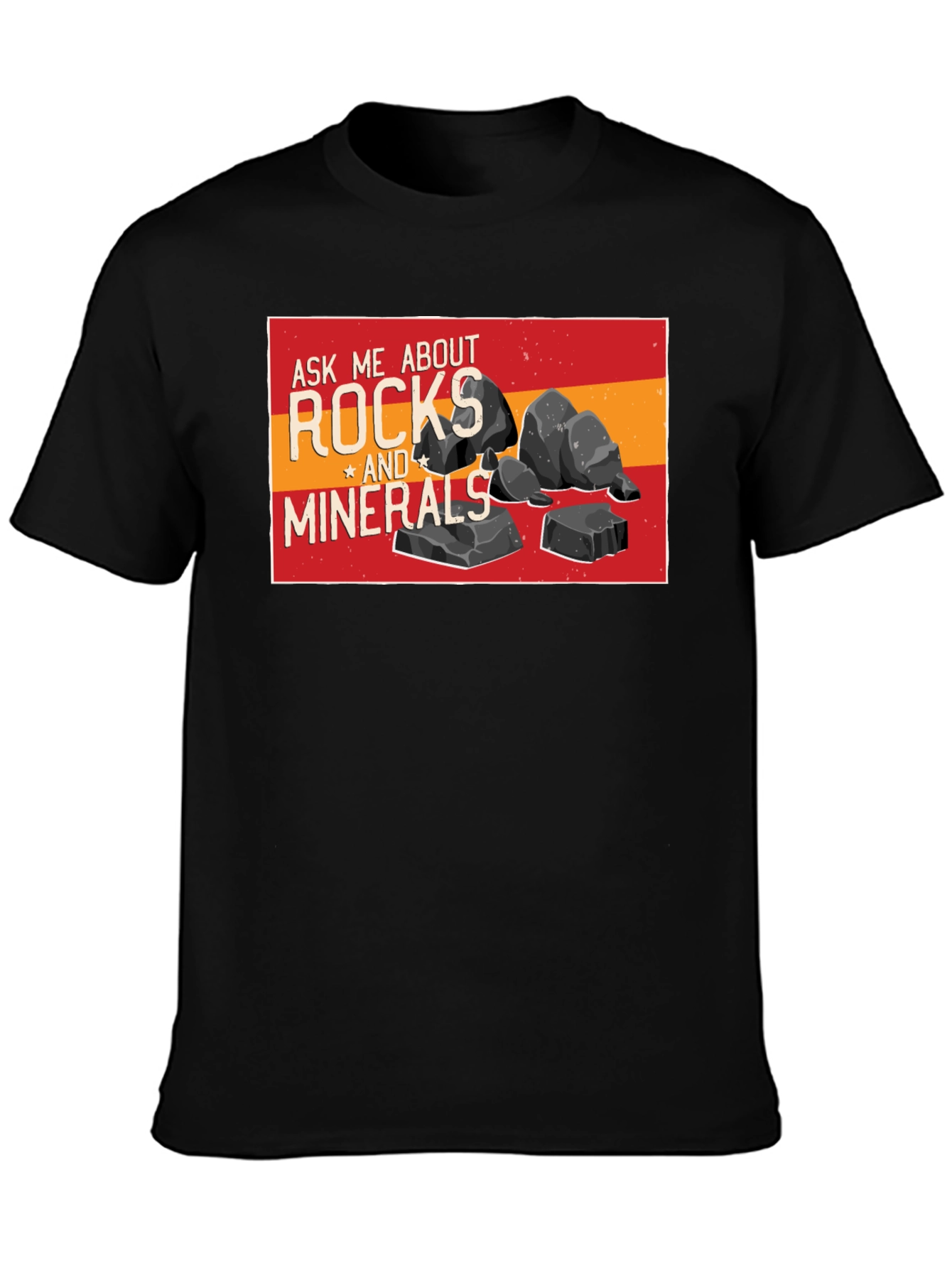 Rocks and Minerals Graphic T-Shirt - Black
