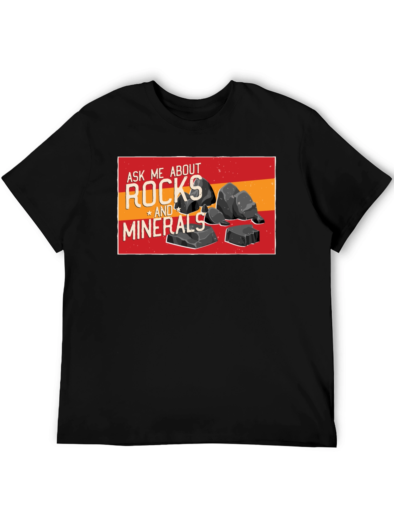 Rocks and Minerals Graphic T-Shirt - Black