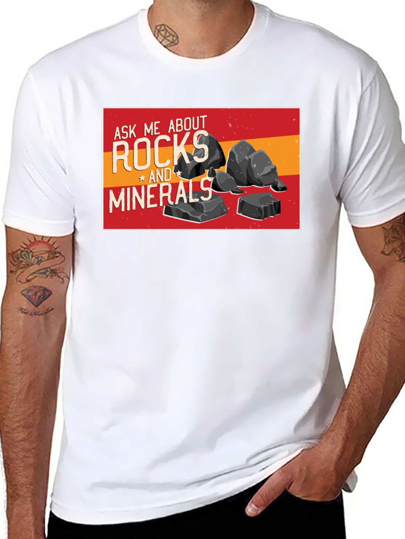 Rocks and Minerals Graphic T-Shirt - Black