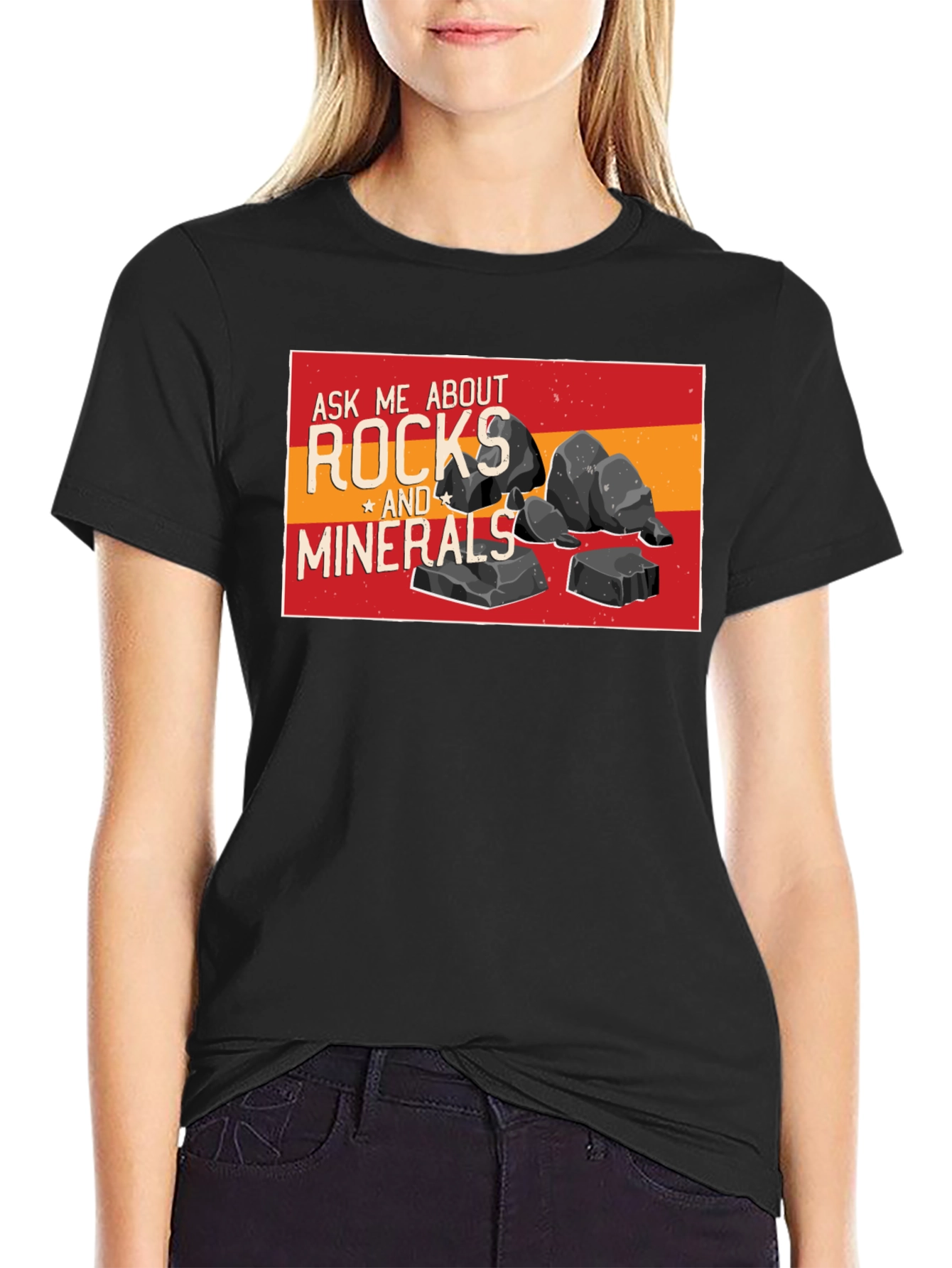 Rocks and Minerals Graphic T-Shirt - Black