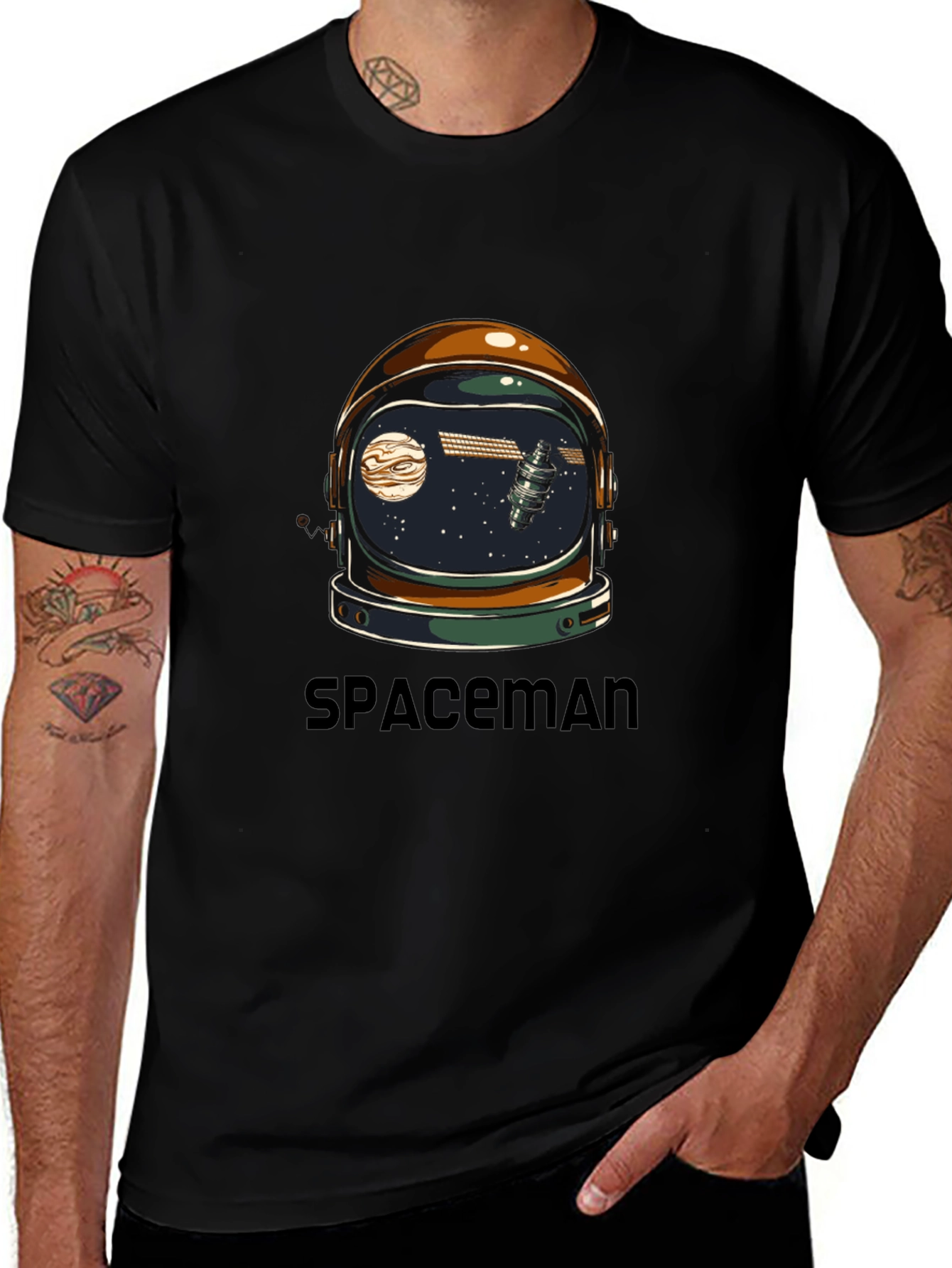 Spaceman Graphic Tee - Astronaut Helmet Design