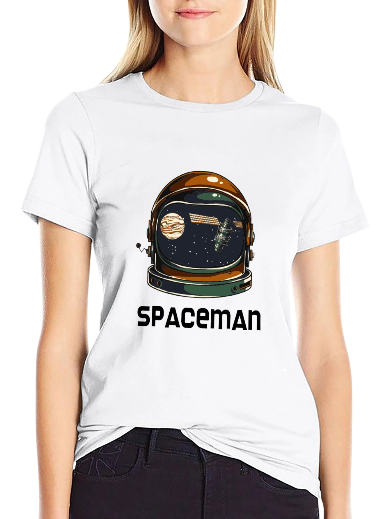 Spaceman Graphic Tee - Astronaut Helmet Design